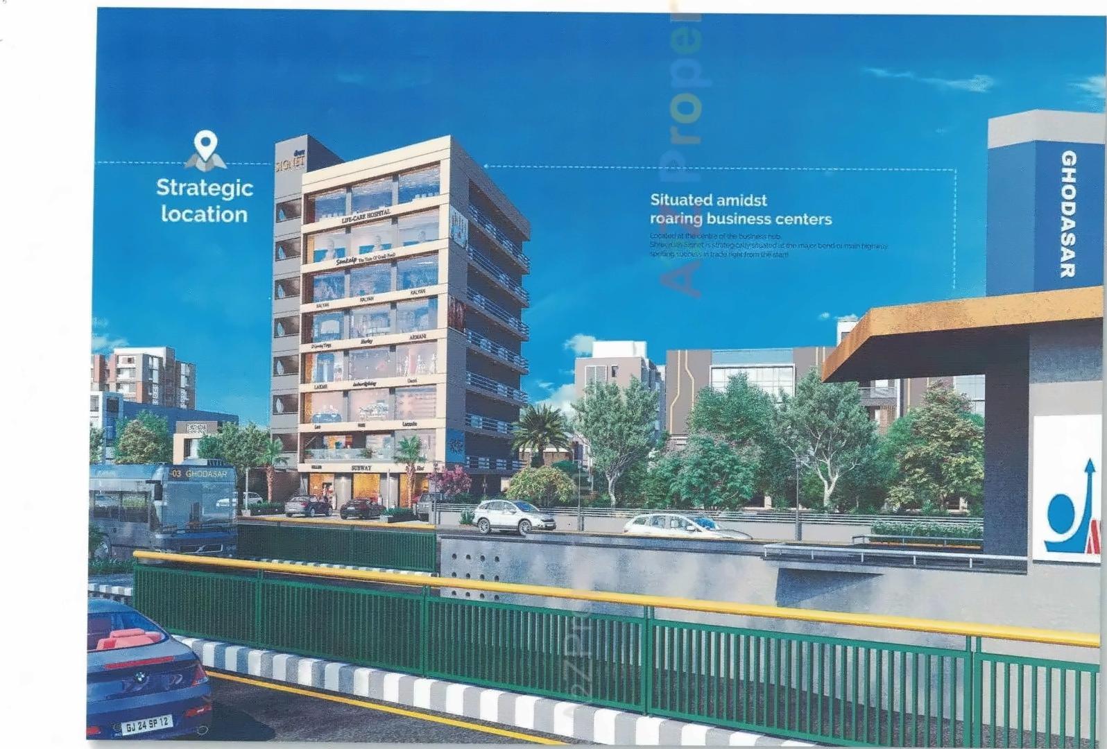 3D Elevation of real estate project Shreenath Signet located at Ghodasar, Ahmedabad, Gujarat