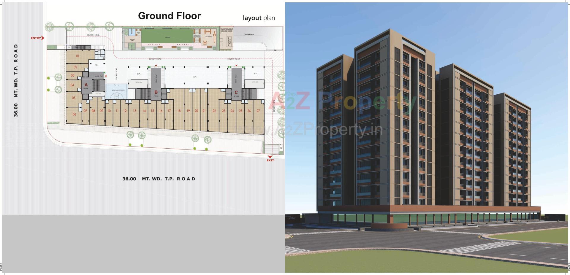 3D Elevation of real estate project Shreeyam Lotus located at Ahmedabad, Ahmedabad, Gujarat