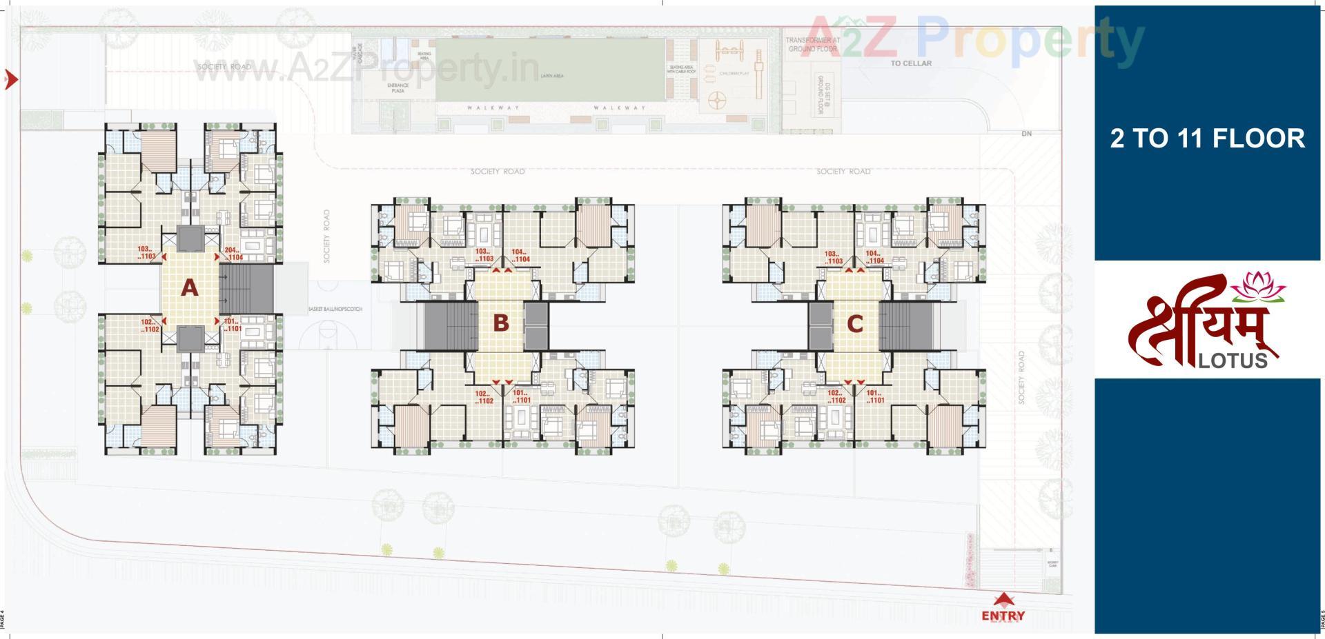Layout of real estate project Shreeyam Lotus located at Ahmedabad, Ahmedabad, Gujarat