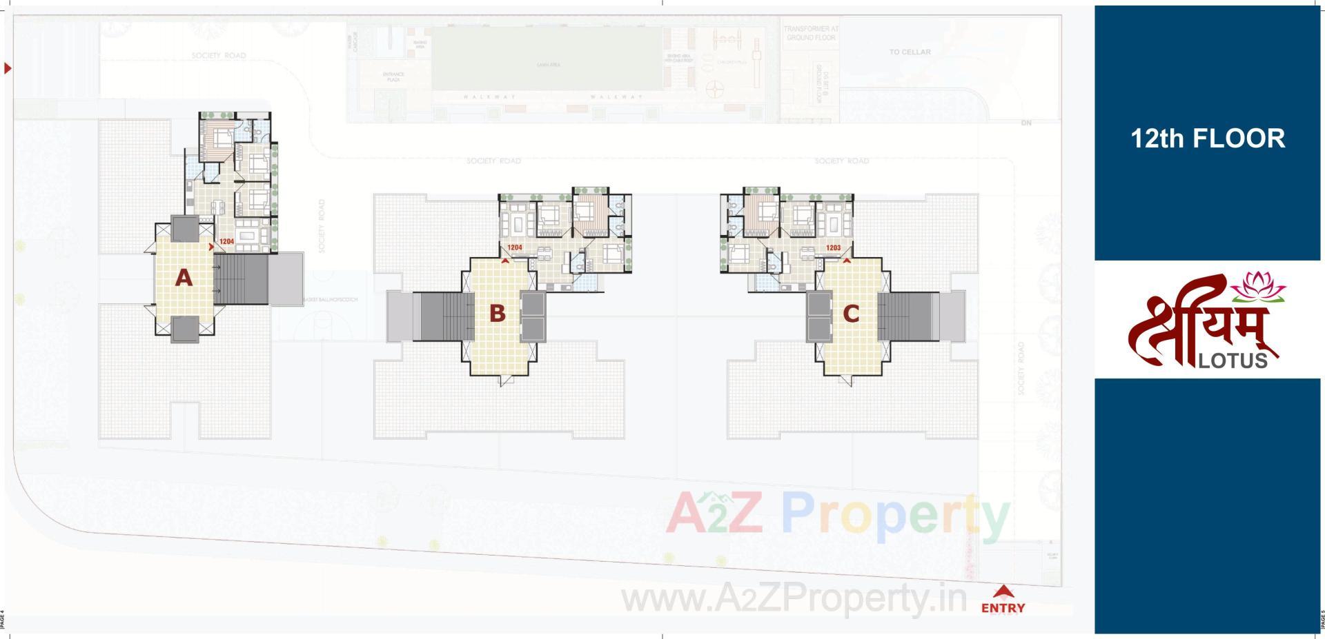 Layout of real estate project Shreeyam Lotus located at Ahmedabad, Ahmedabad, Gujarat