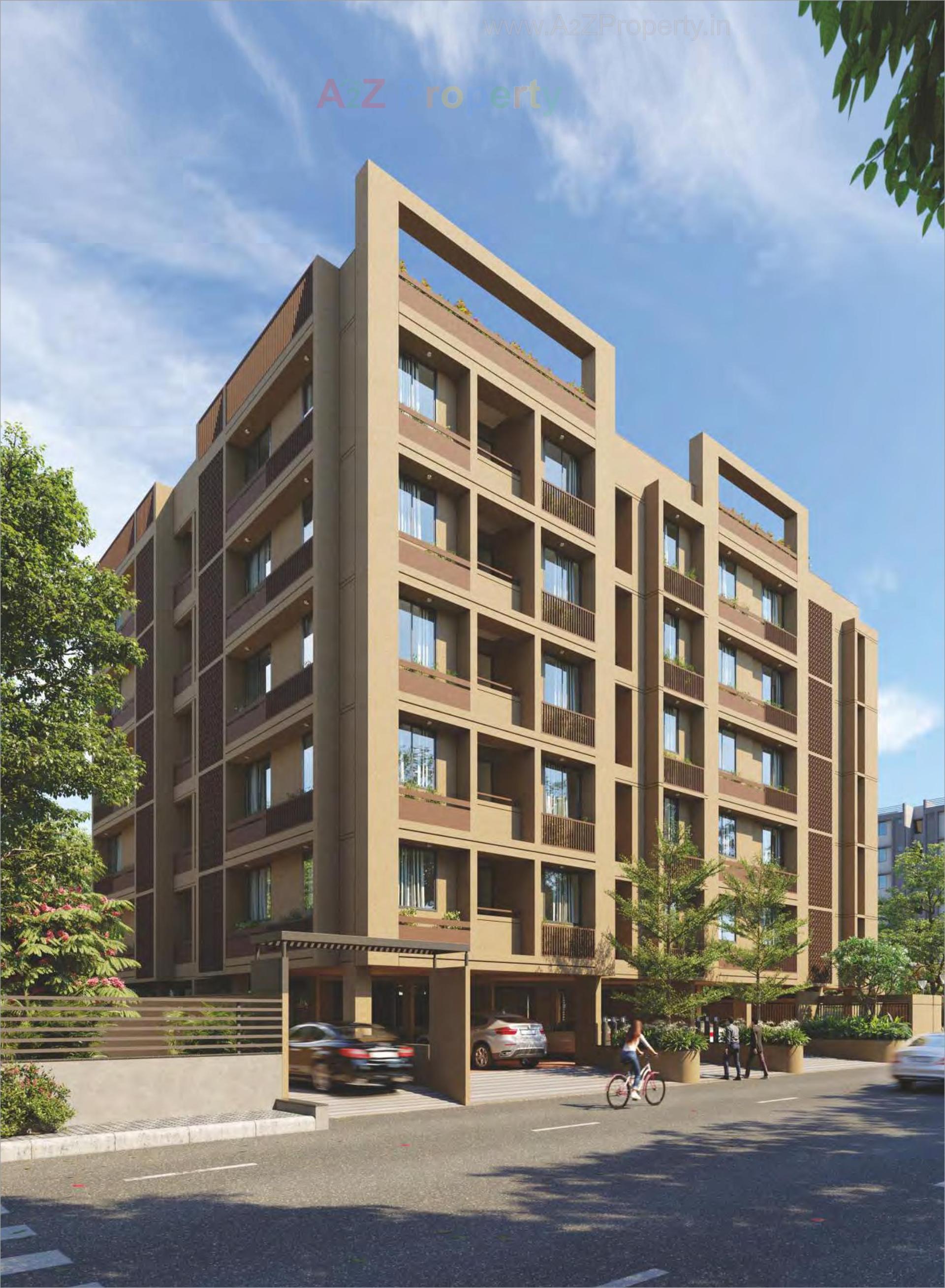 3D Elevation of real estate project Shri Hraday Appartments located at Paldi, Ahmedabad, Gujarat