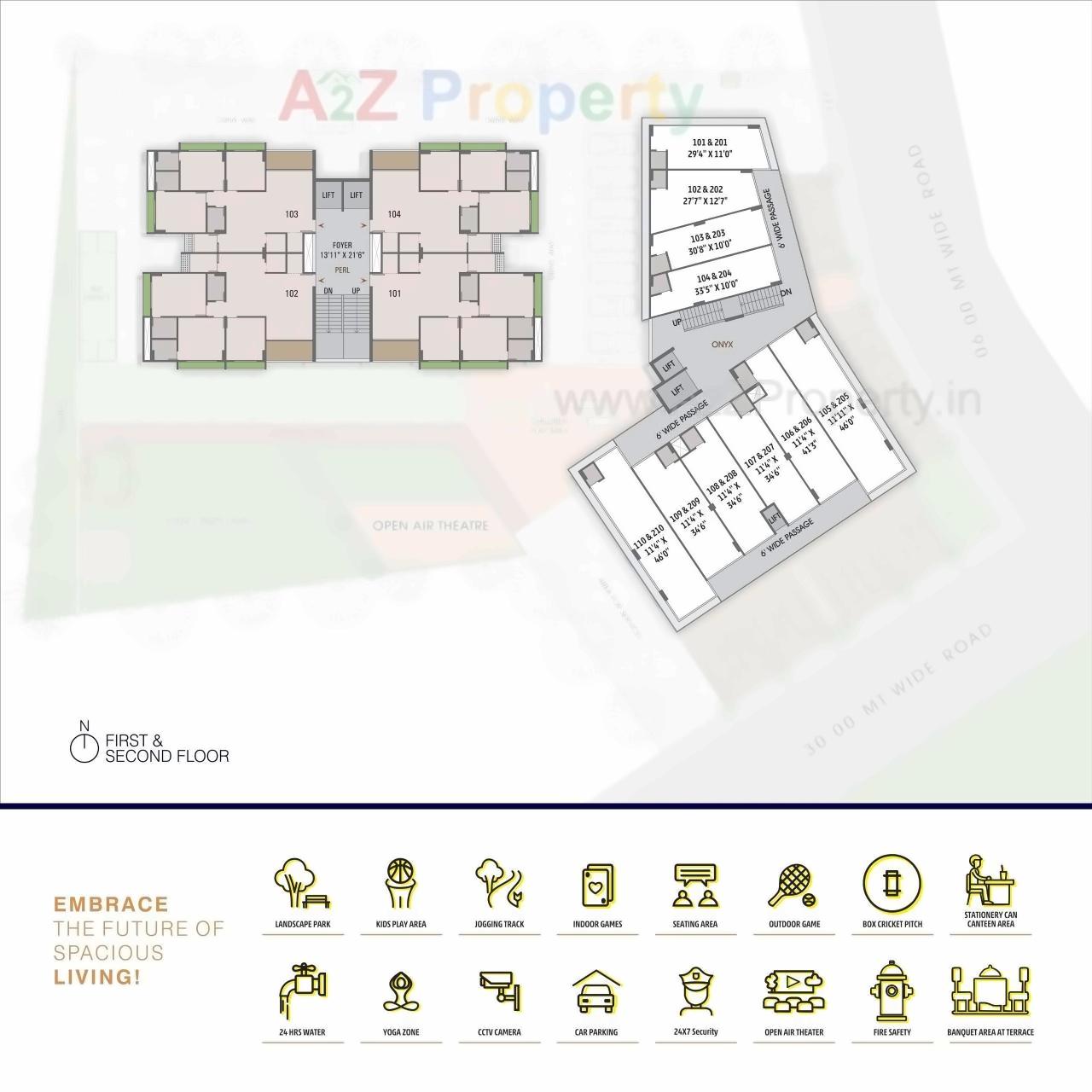 Layout of real estate project Shri Parshva Orion located at Paldi, Ahmedabad, Gujarat