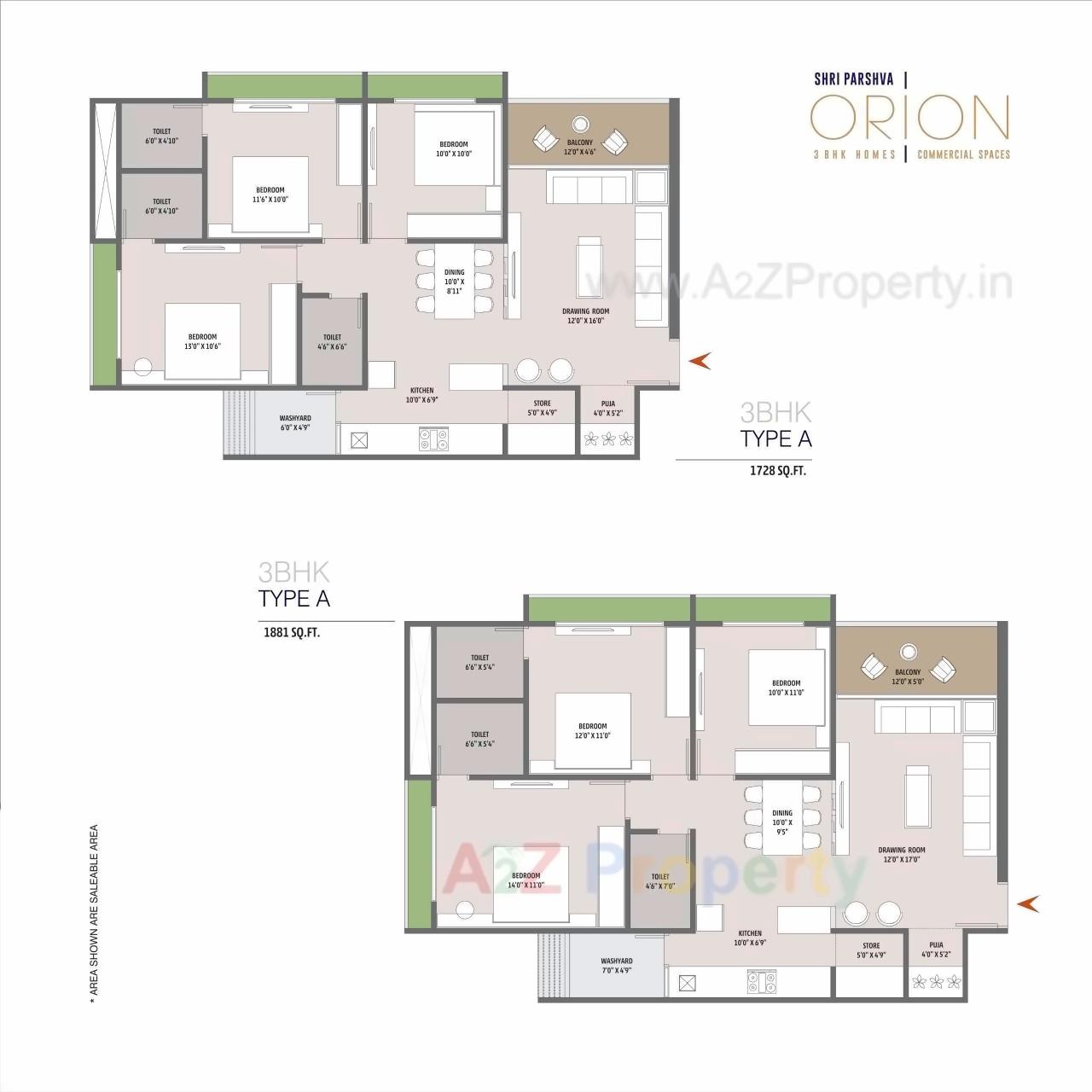Layout of real estate project Shri Parshva Orion located at Paldi, Ahmedabad, Gujarat