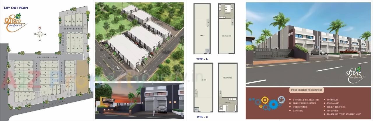 Layout of real estate project Shridhar Industrial Park located at Saijpur, Ahmedabad, Gujarat