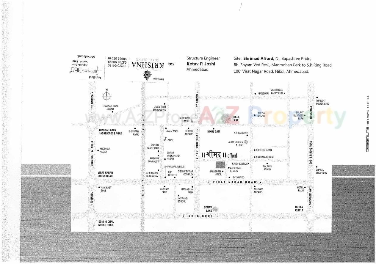 Layout of real estate project Shrimad Afford located at Nikol, Ahmedabad, Gujarat