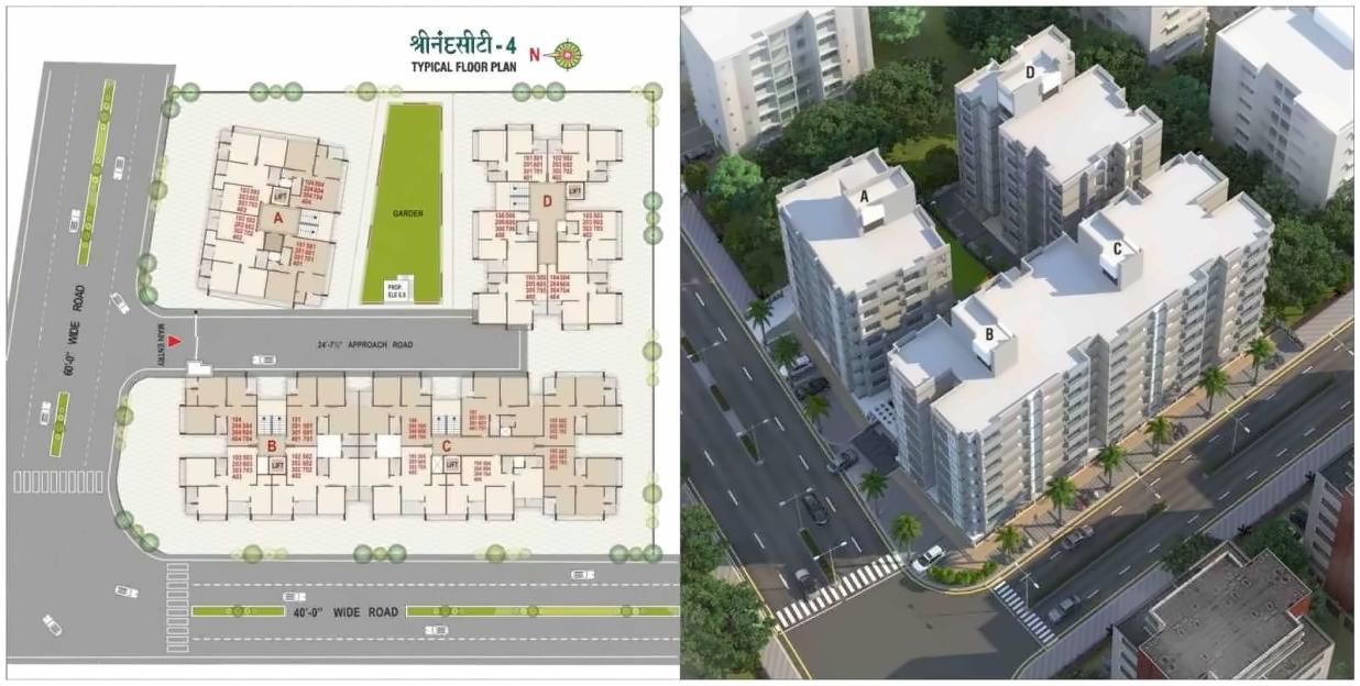 Layout of real estate project Shrinand City located at Ramol, Ahmedabad, Gujarat