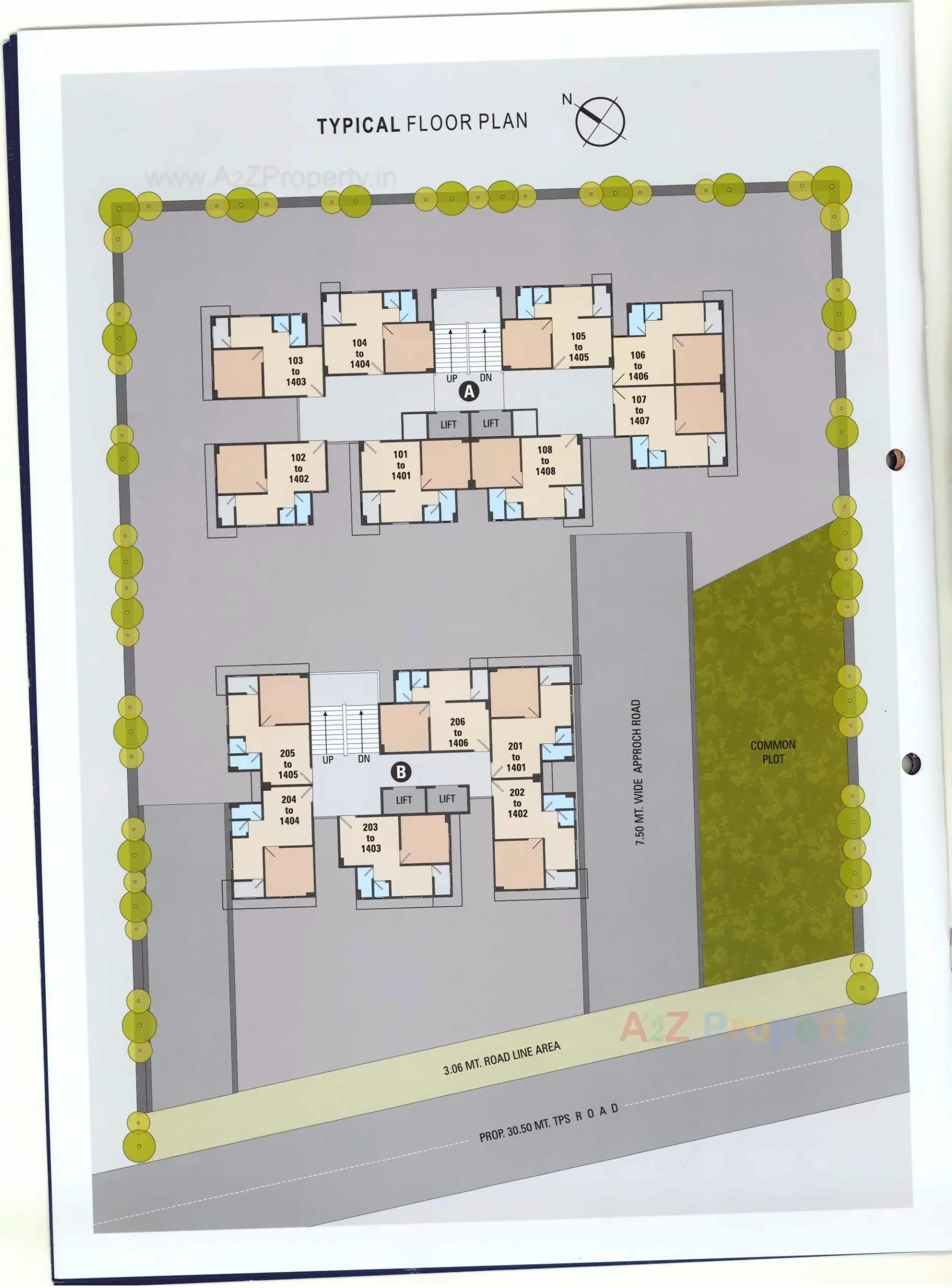 Layout of real estate project Shrinathji Apartment located at Ahmedabad, Ahmedabad, Gujarat