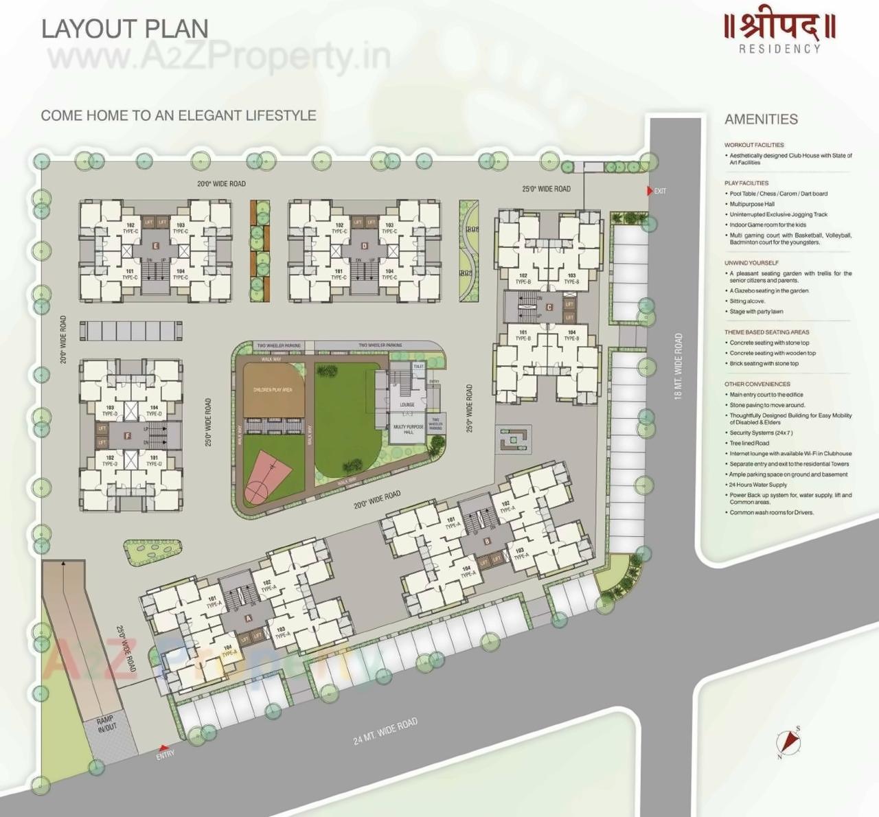 Layout of real estate project Shripad Residency located at Gota, Ahmedabad, Gujarat