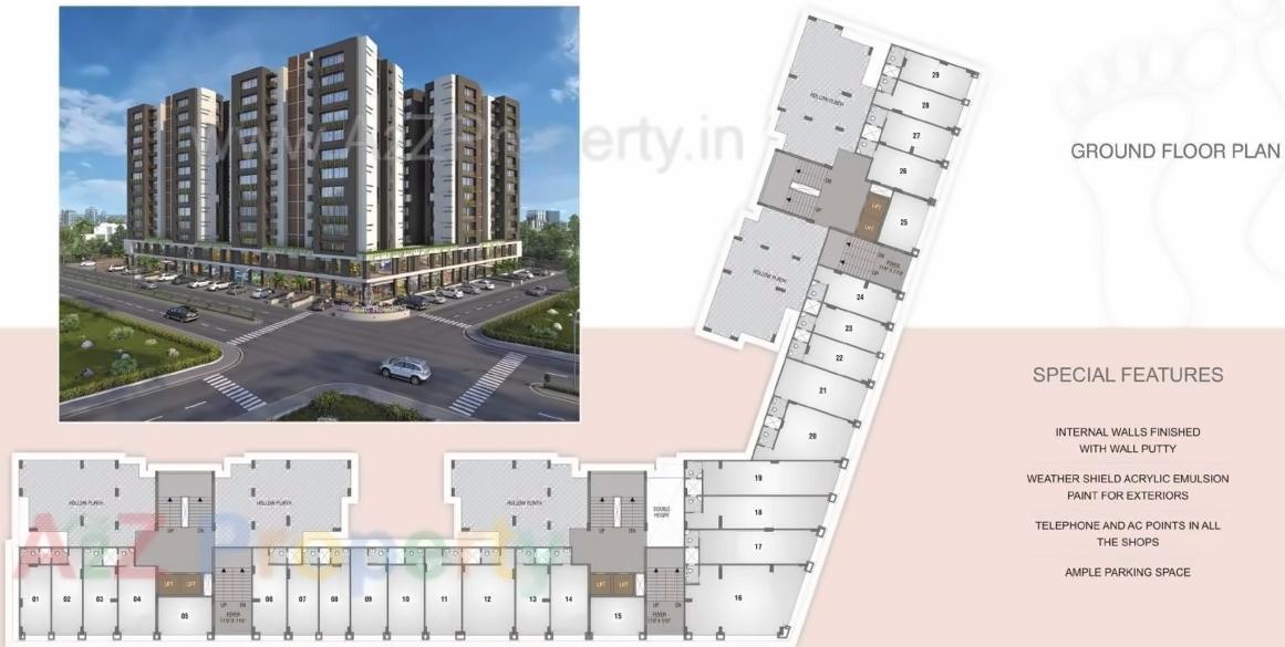 Layout of real estate project Shripad Residency located at Gota, Ahmedabad, Gujarat