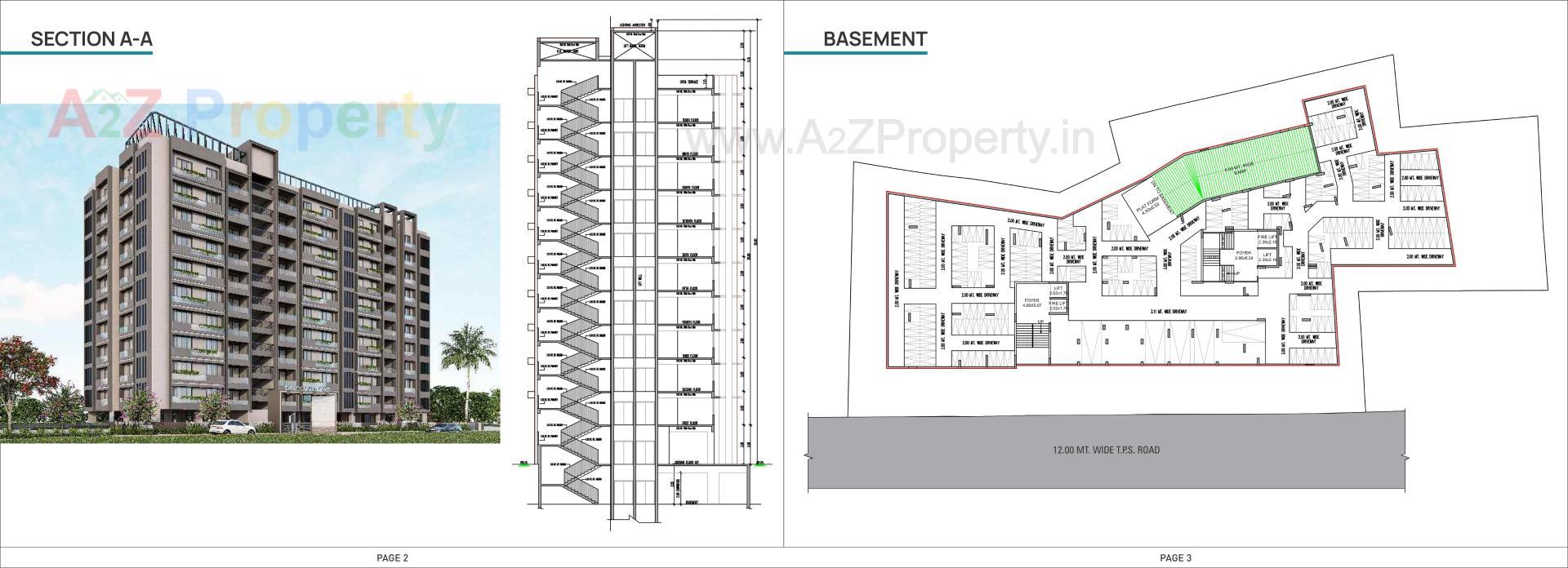 Layout of real estate project Shruti Apartment located at Memnagar, Ahmedabad, Gujarat