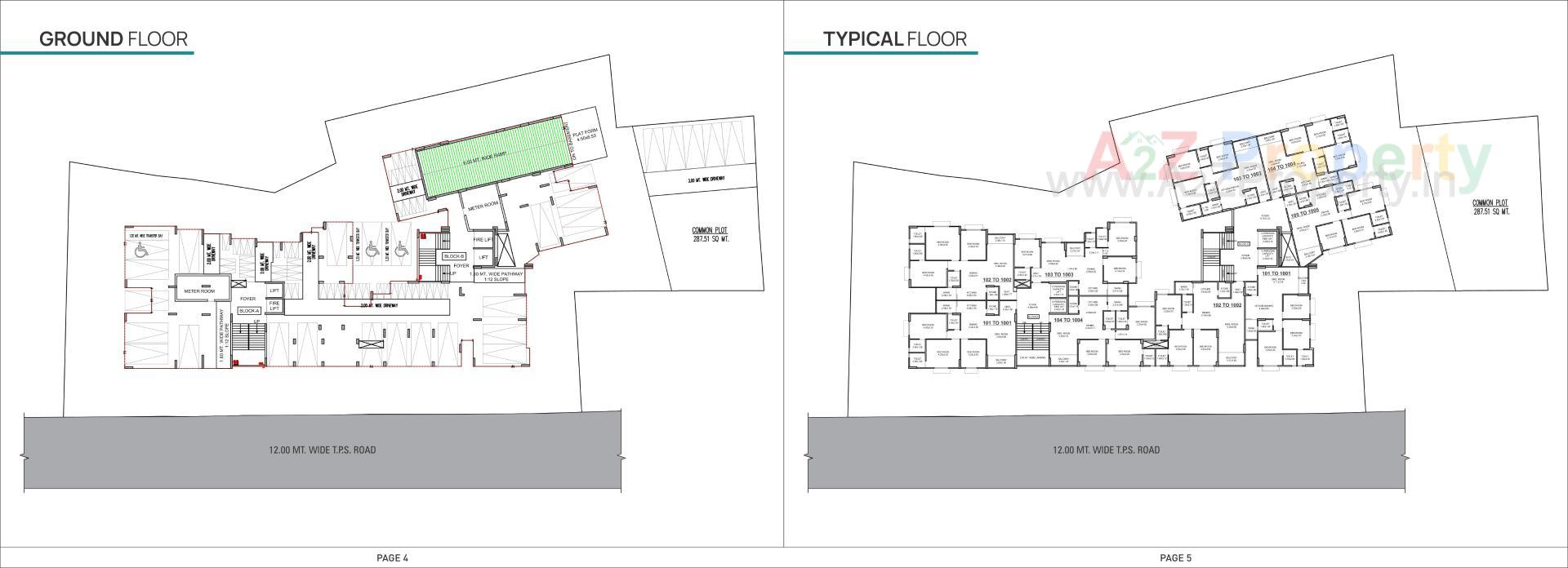Layout of real estate project Shruti Apartment located at Memnagar, Ahmedabad, Gujarat