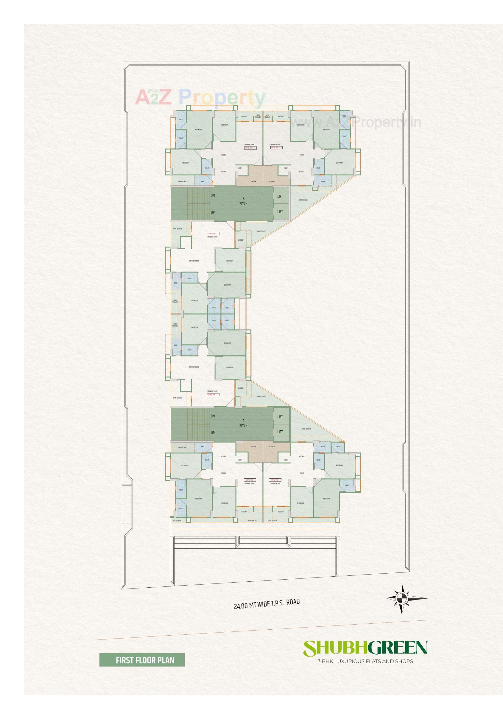Layout of real estate project Shubh Green located at Tragad, Ahmedabad, Gujarat