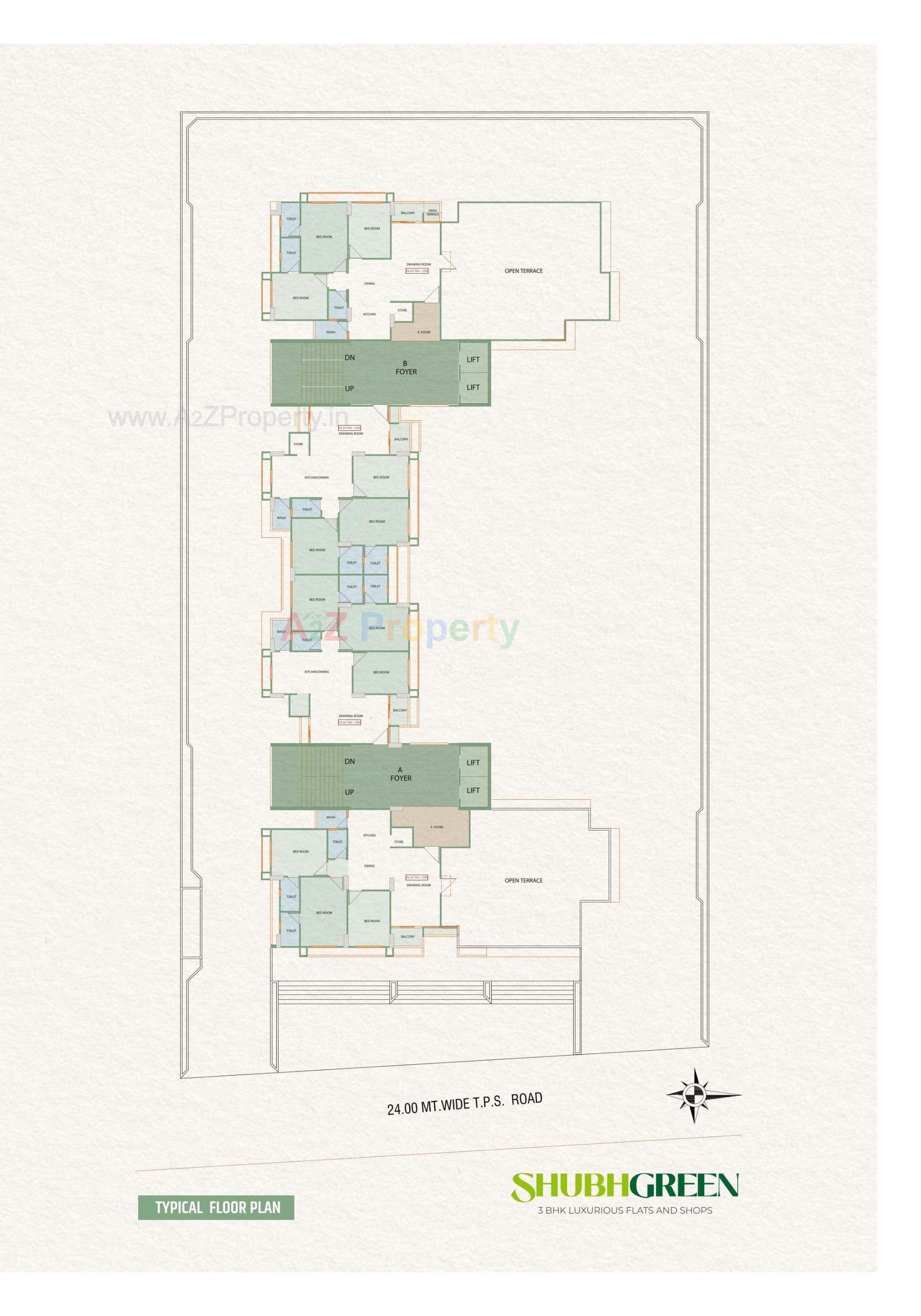 Layout of real estate project Shubh Green located at Tragad, Ahmedabad, Gujarat