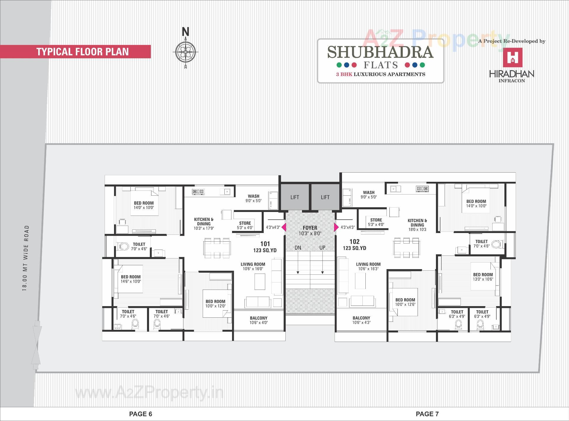 Layout of real estate project Shubhadra Flats located at Paldi, Ahmedabad, Gujarat