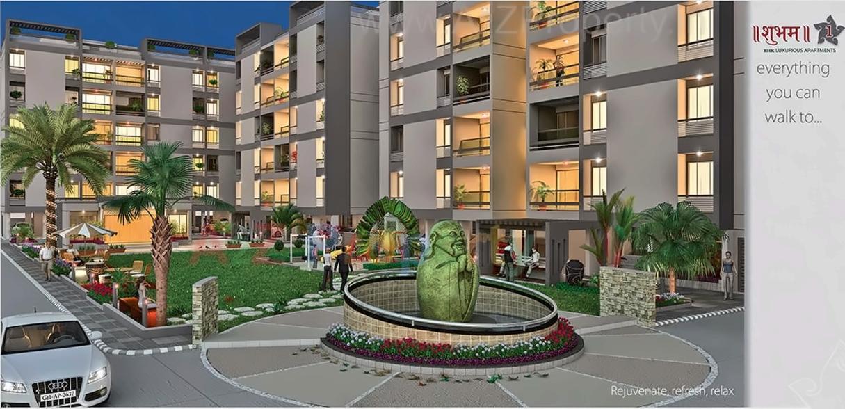 3D Elevation of real estate project Shubham located at Sanand, Ahmedabad, Gujarat