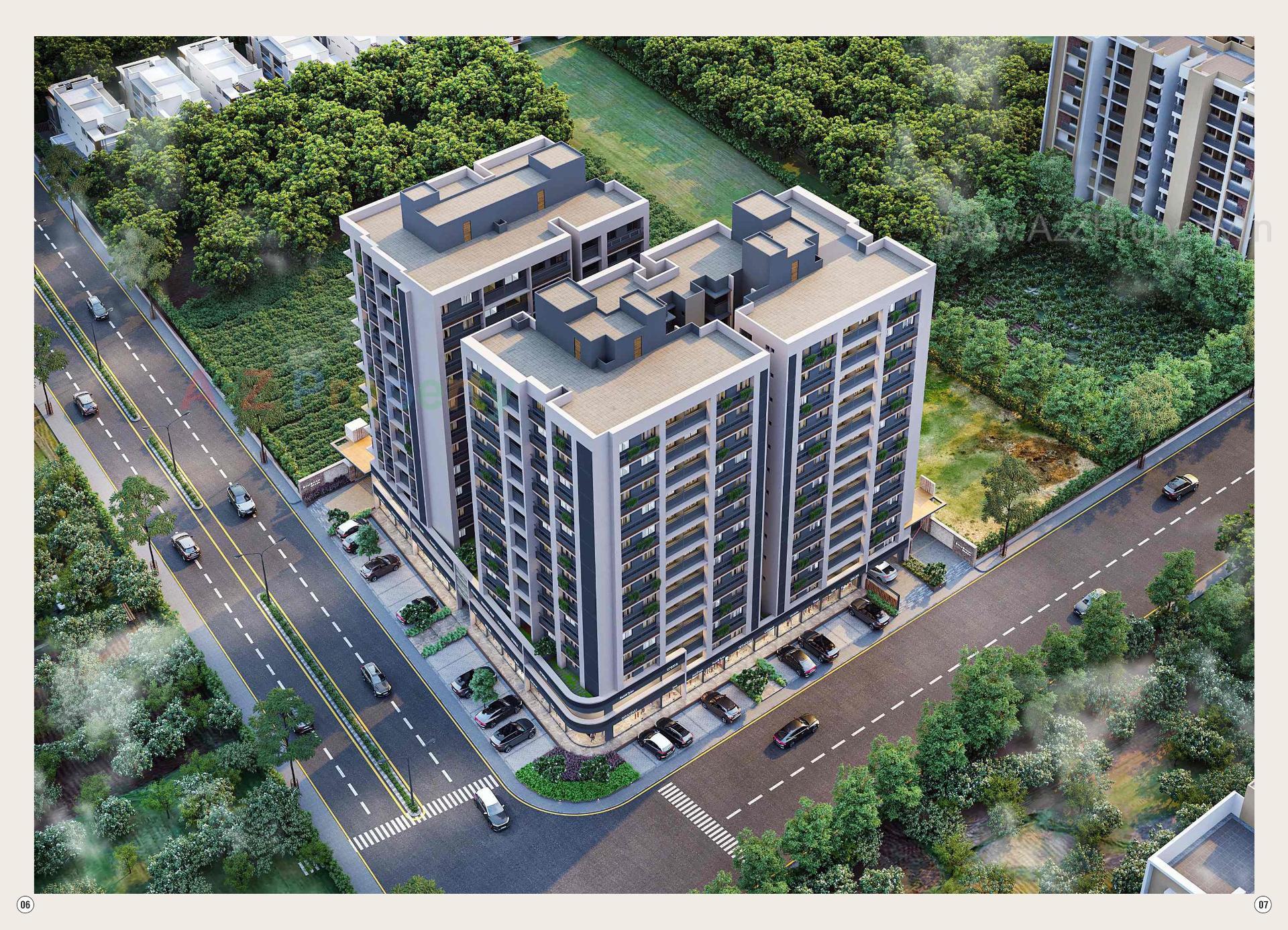3D Elevation of real estate project Shubham Greens located at Chiloda[naroda], Ahmedabad, Gujarat