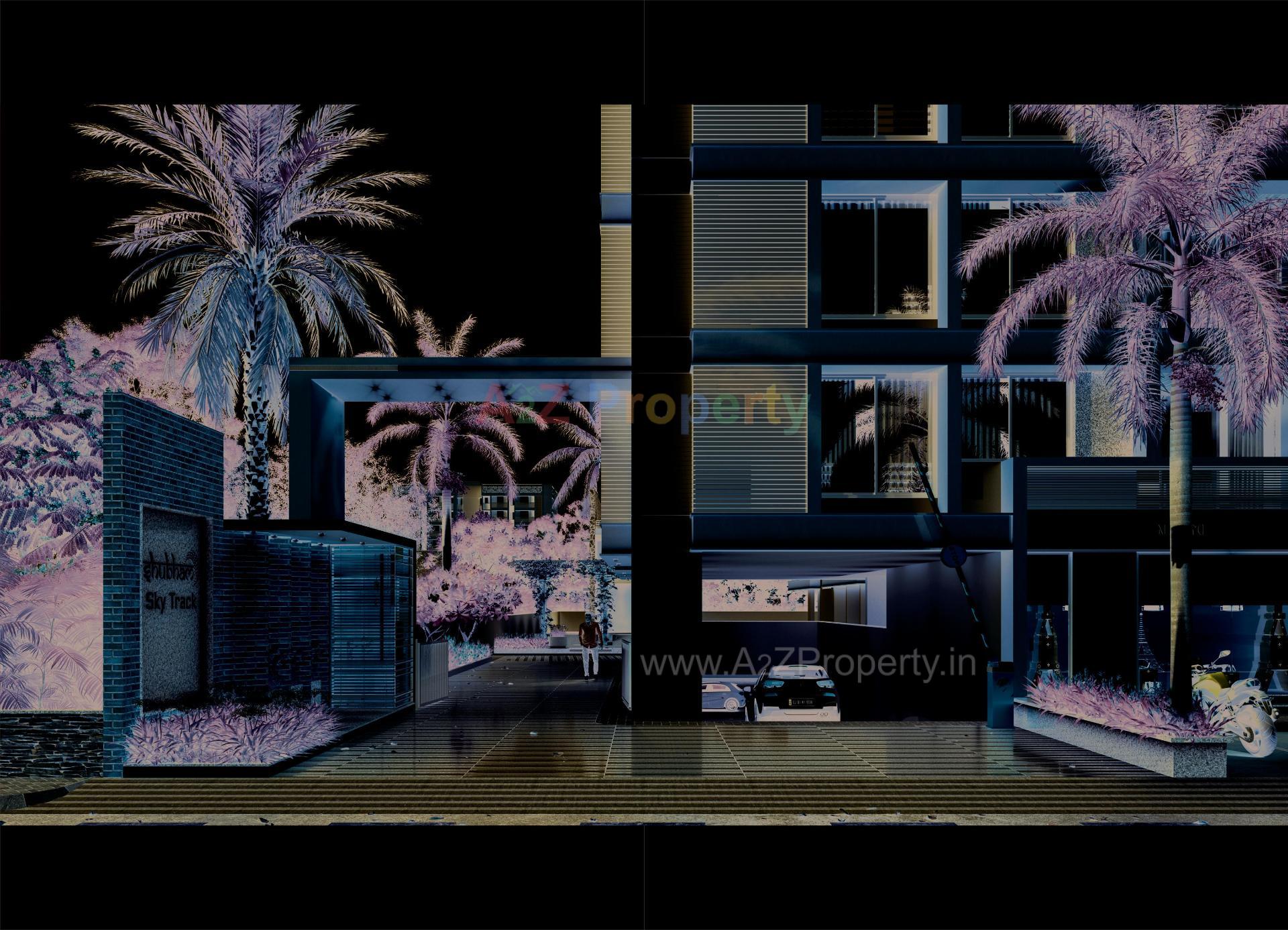 3D Elevation of real estate project Shubham Sky Track located at Hanspura, Ahmedabad, Gujarat