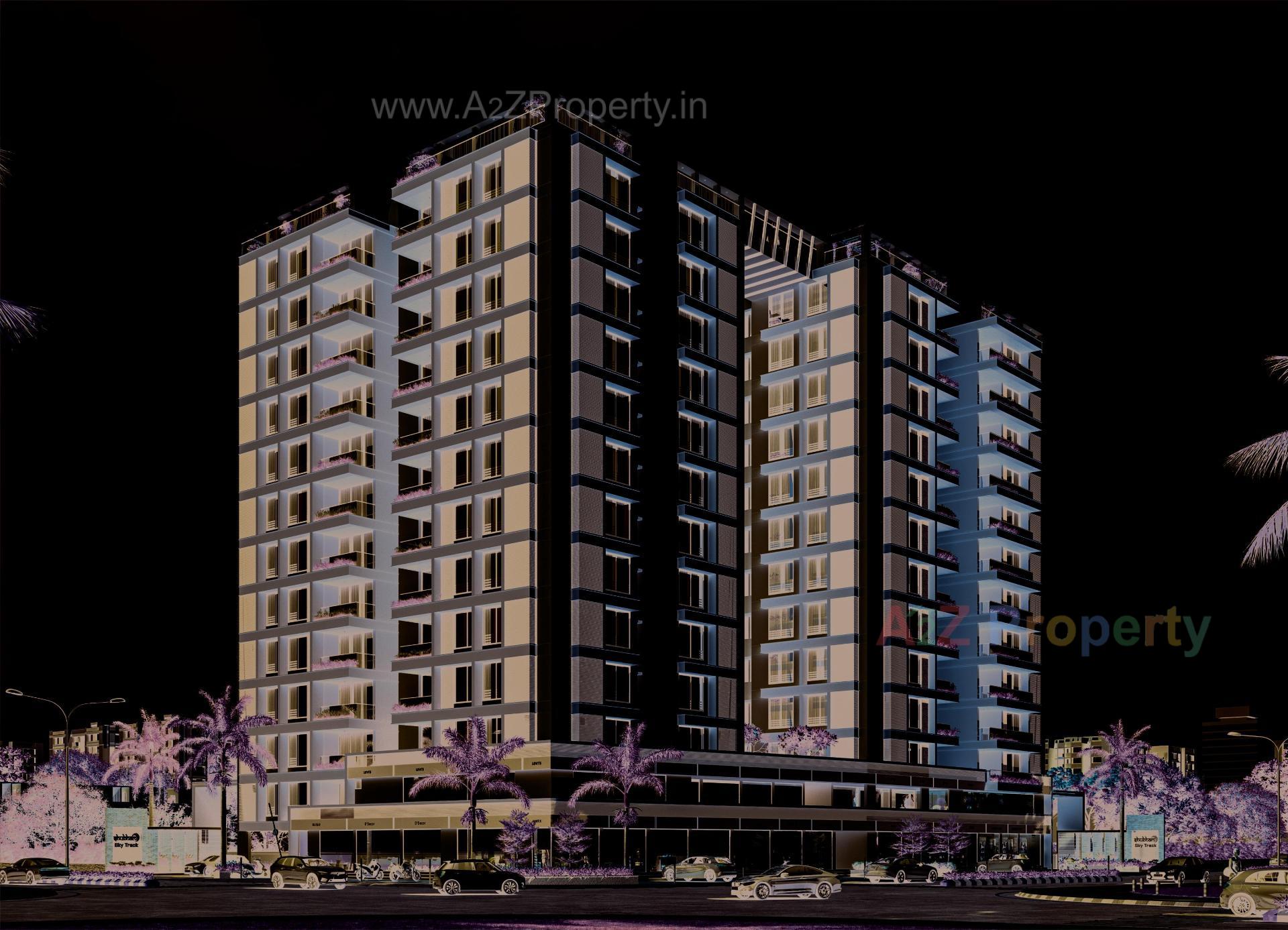 3D Elevation of real estate project Shubham Sky Track located at Hanspura, Ahmedabad, Gujarat