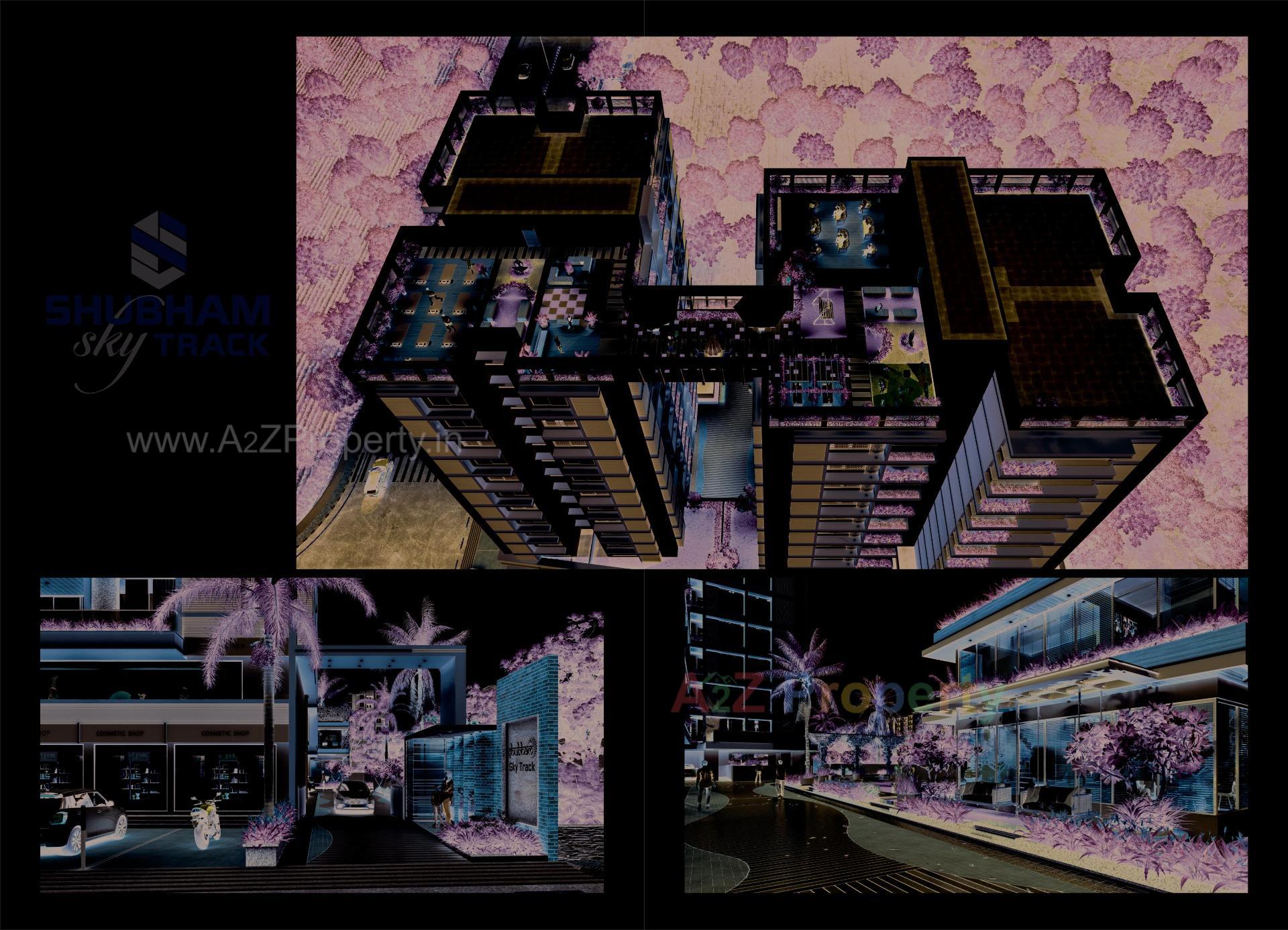 3D Elevation of real estate project Shubham Sky Track located at Hanspura, Ahmedabad, Gujarat