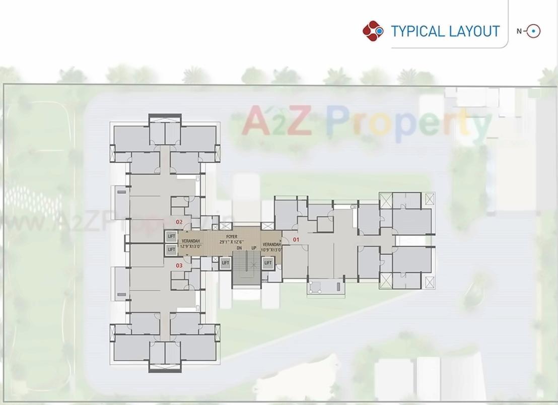 Layout of real estate project Shubham Skyz located at Bodakdev, Ahmedabad, Gujarat