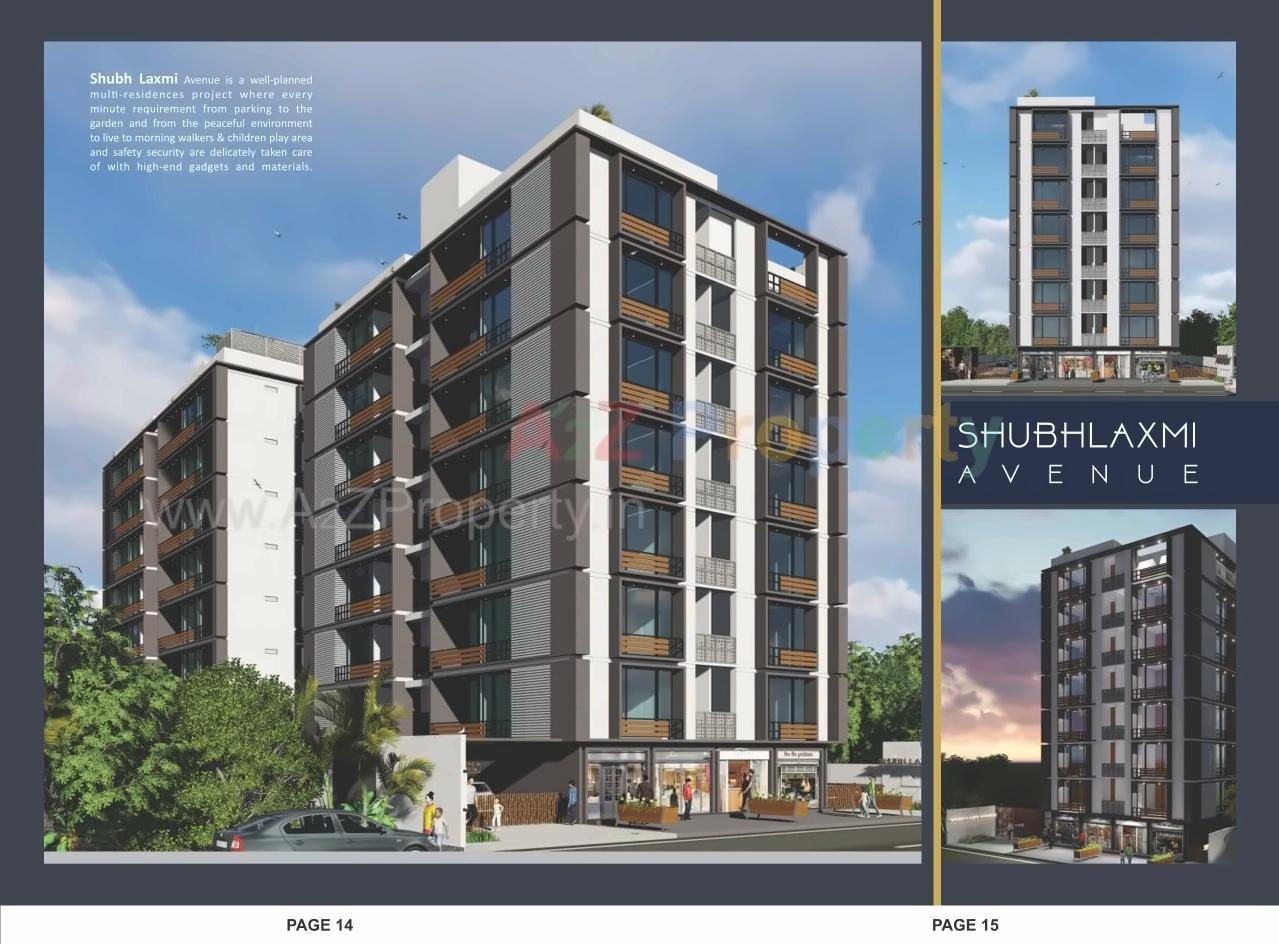 3D Elevation of real estate project Shubhlaxmi Avenue located at Tragad, Ahmedabad, Gujarat