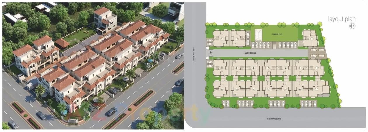 Layout of real estate project Shyam Belle Ville located at Koteshwar, Ahmedabad, Gujarat