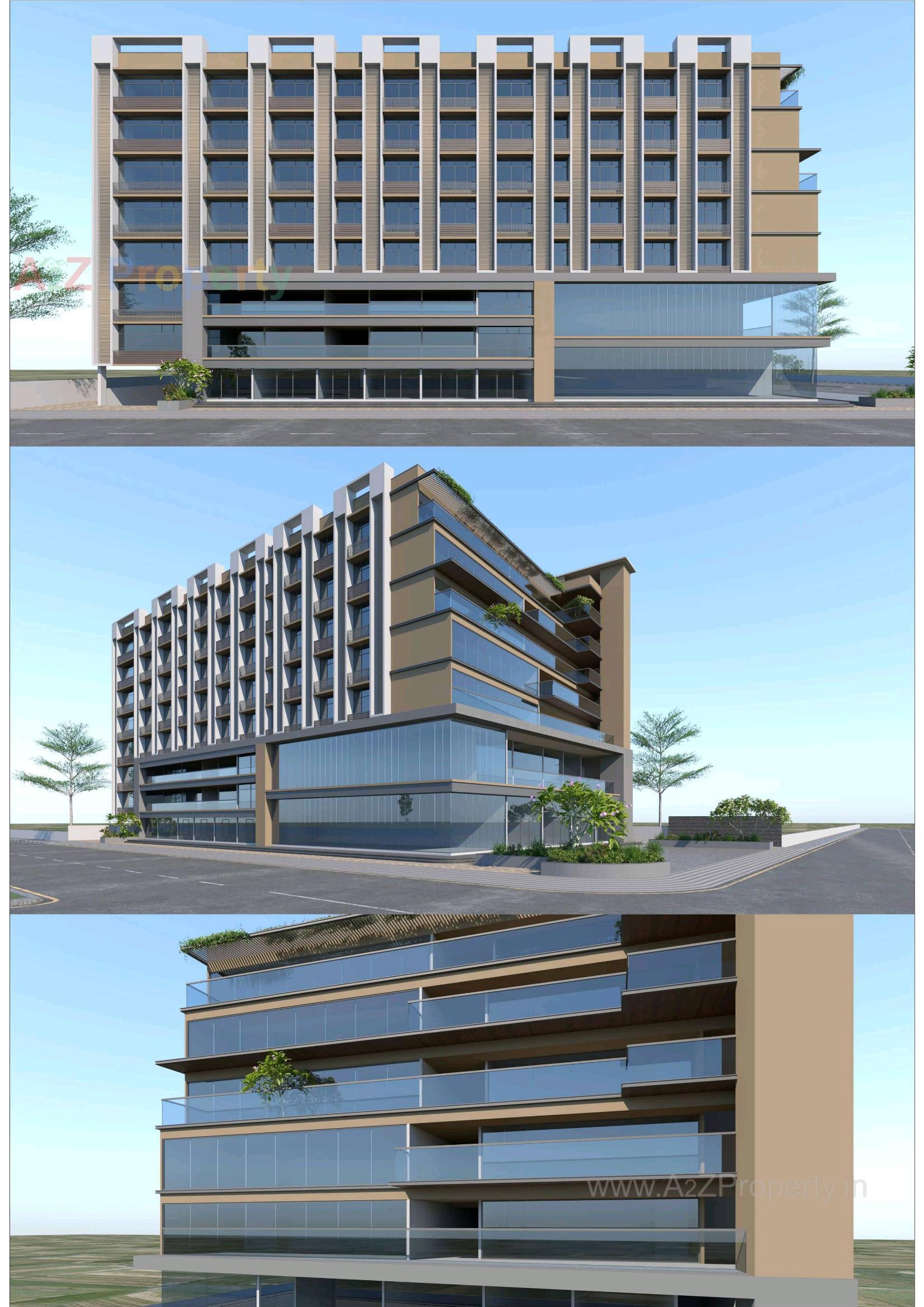 3D Elevation of real estate project Shyam Business Hub located at Isanpur, Ahmedabad, Gujarat