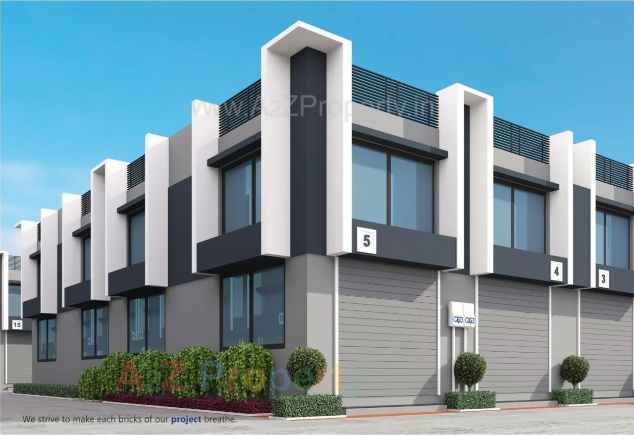3D Elevation of real estate project Shyam Business Park located at Aslali, Ahmedabad, Gujarat