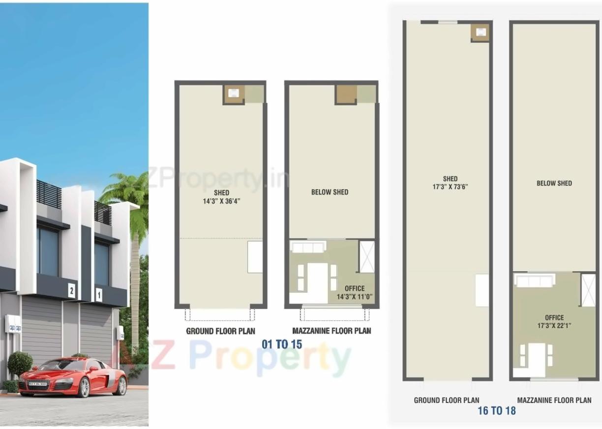 Layout of real estate project Shyam Business Park located at Aslali, Ahmedabad, Gujarat