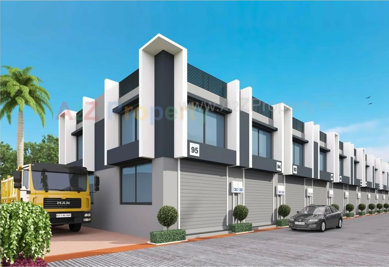 3D Elevation of real estate project Shyam Business Park located at Aslali, Ahmedabad, Gujarat