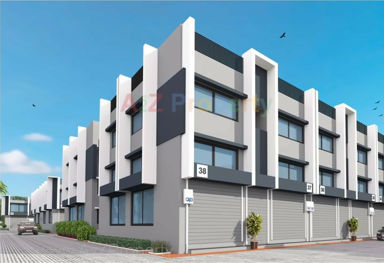 3D Elevation of real estate project Shyam Business Park located at Aslali, Ahmedabad, Gujarat