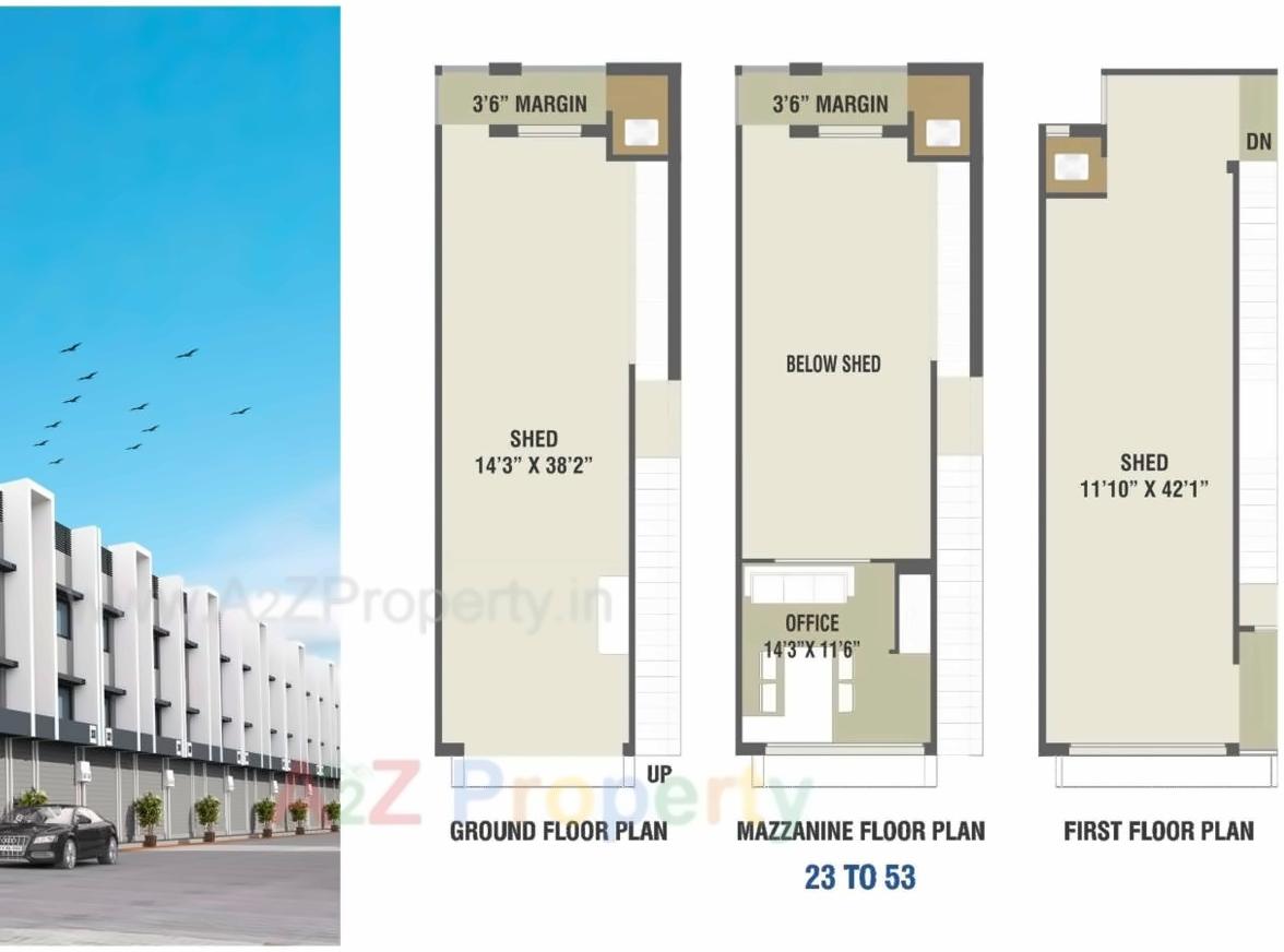 Layout of real estate project Shyam Business Park located at Aslali, Ahmedabad, Gujarat
