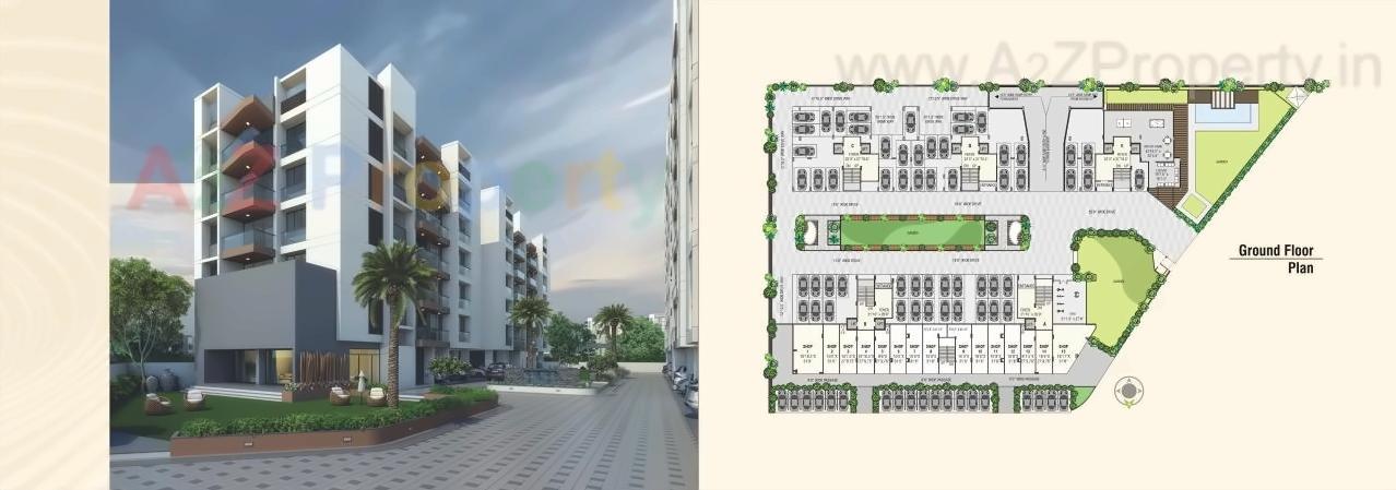 3D Elevation of real estate project Shyam Elegance located at Nana-chiloda, Ahmedabad, Gujarat