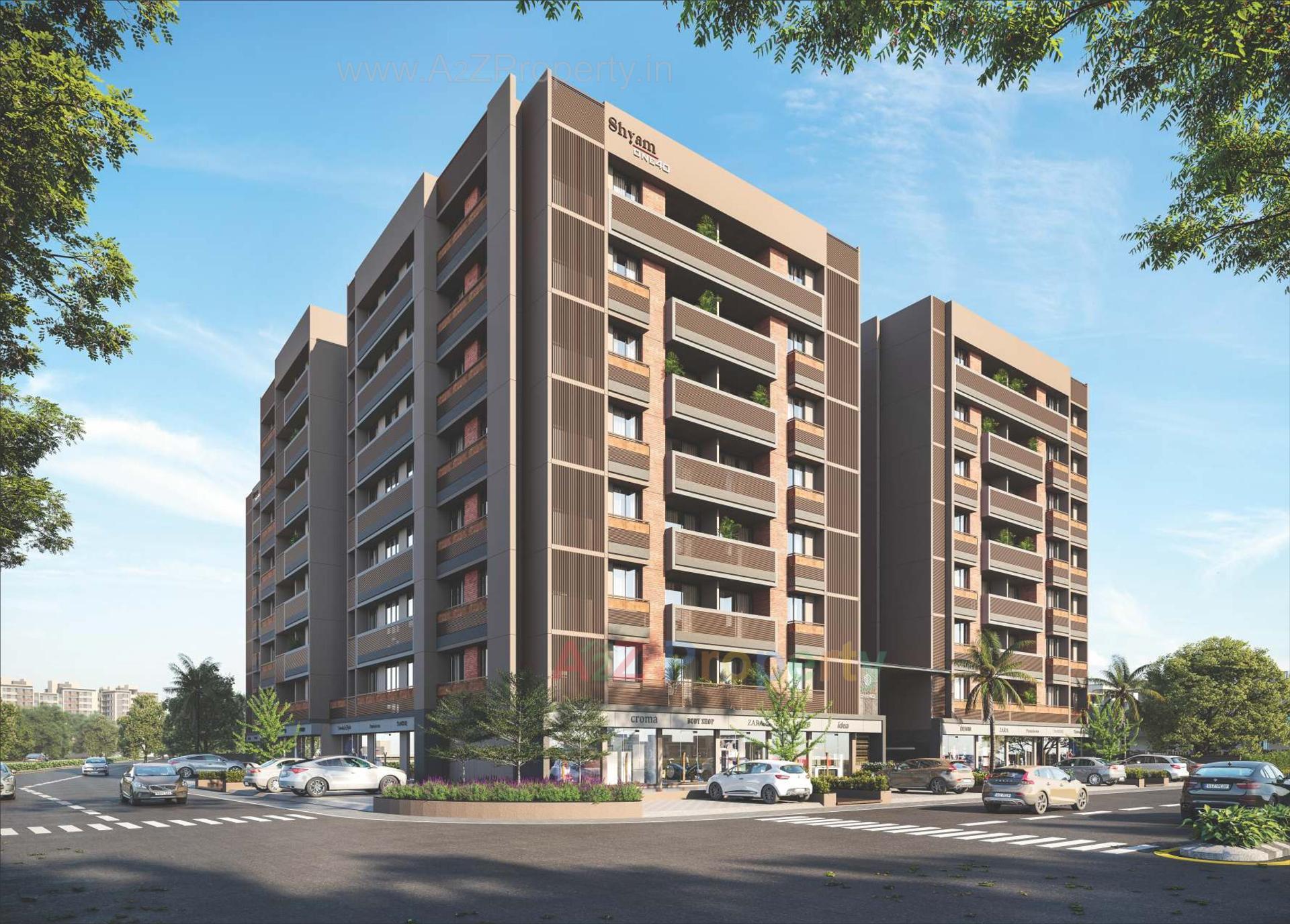 3D Elevation of real estate project Shyam One40 located at Singarwa, Ahmedabad, Gujarat