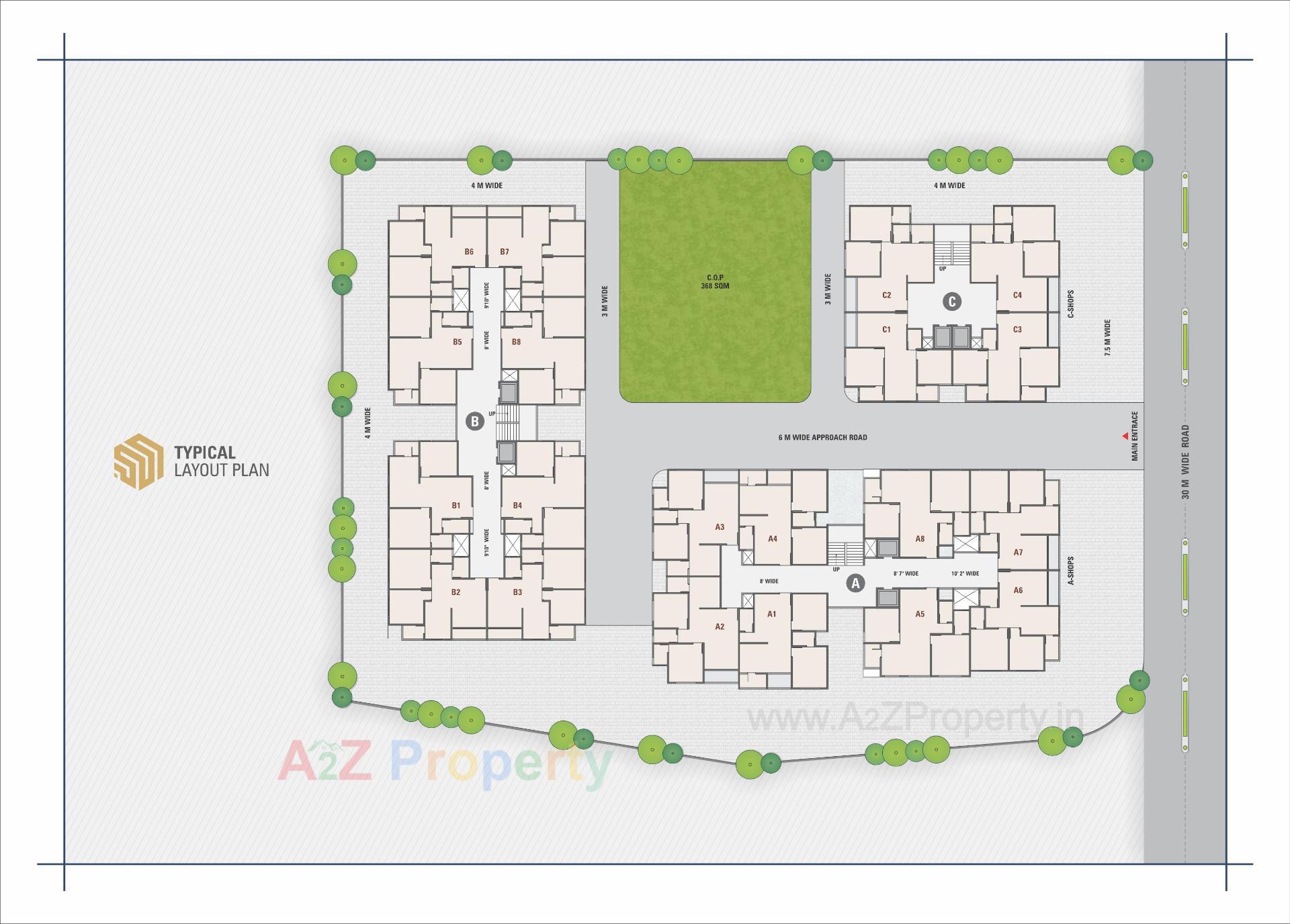 Layout of real estate project Shyam One40 located at Singarwa, Ahmedabad, Gujarat