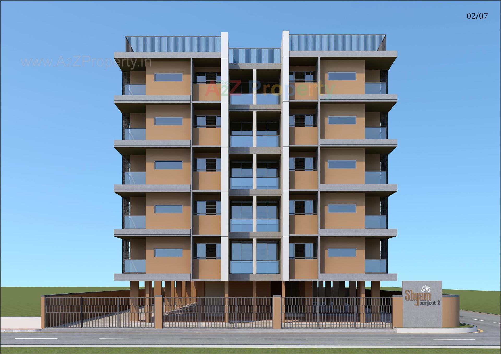 3D Elevation of real estate project Shyam Parijaat located at Narol, Ahmedabad, Gujarat