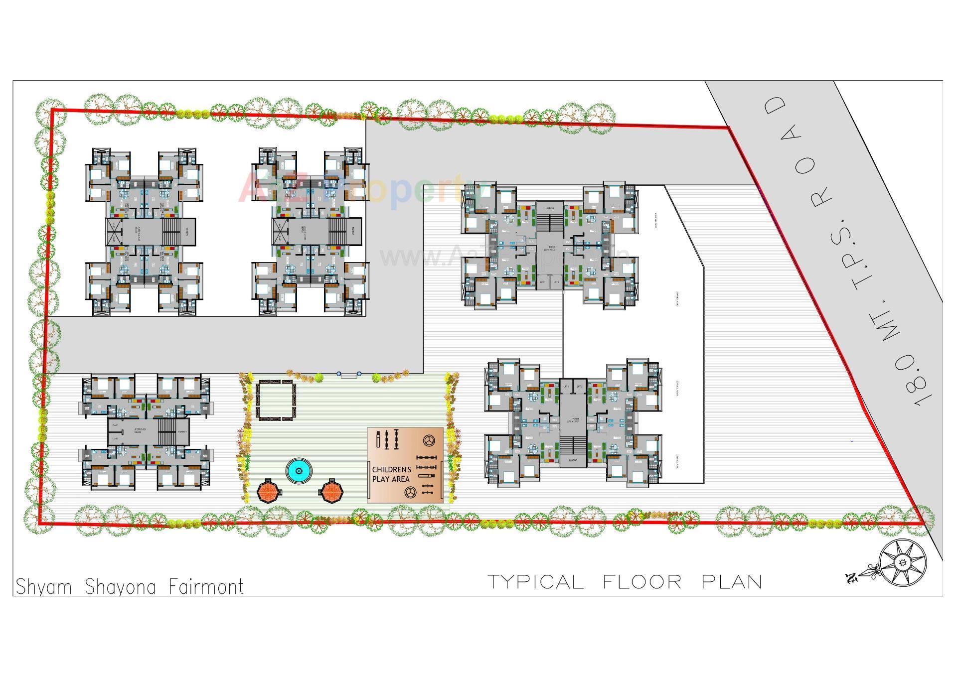 Layout of real estate project Shyam Shayona Fairmont located at Chandlodia, Ahmedabad, Gujarat