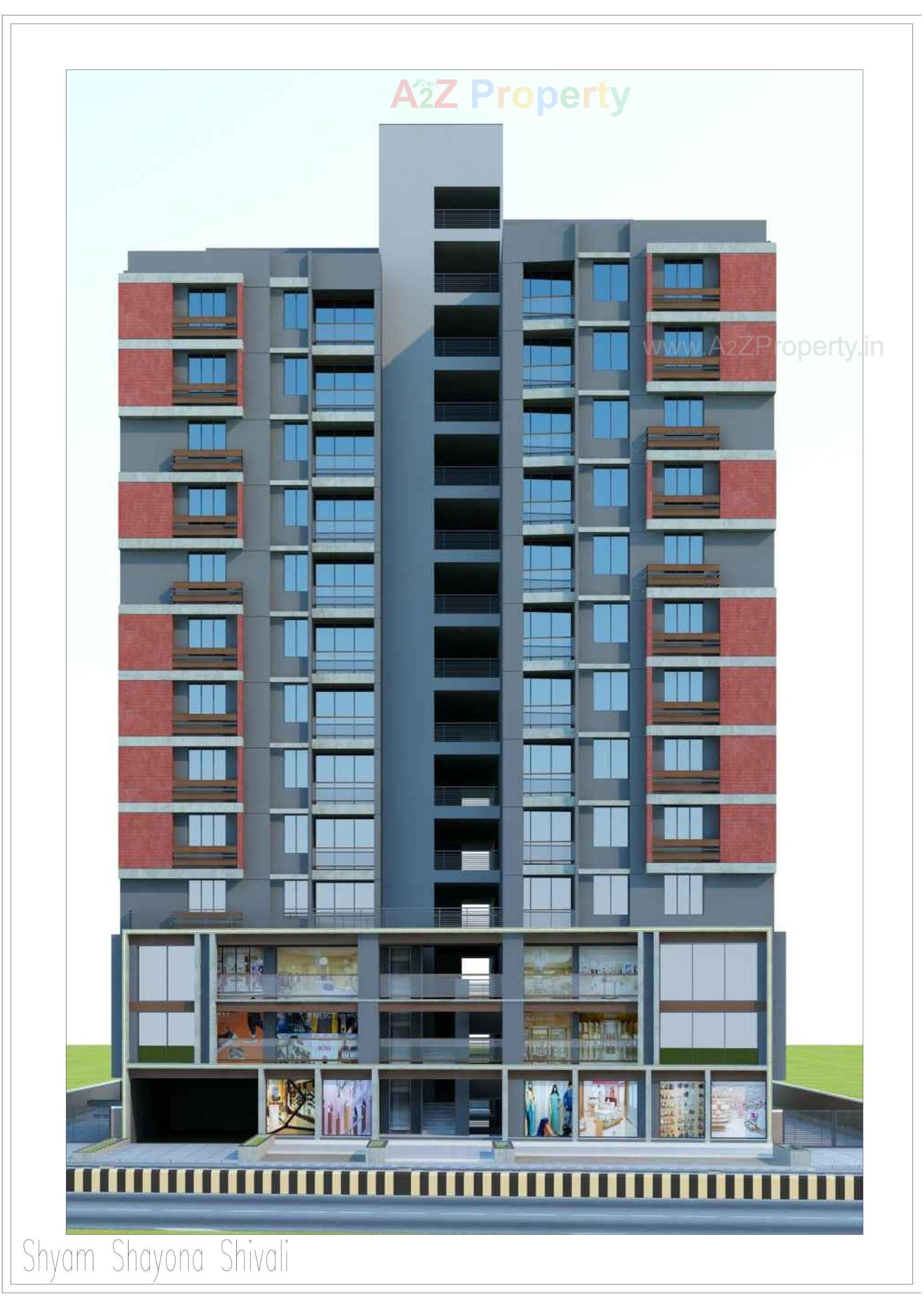 3D Elevation of real estate project Shyam Shayona Shivali located at Ahmedabad, Ahmedabad, Gujarat