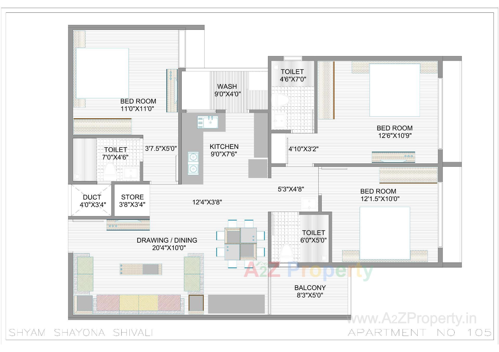 Layout of real estate project Shyam Shayona Shivali located at Ahmedabad, Ahmedabad, Gujarat