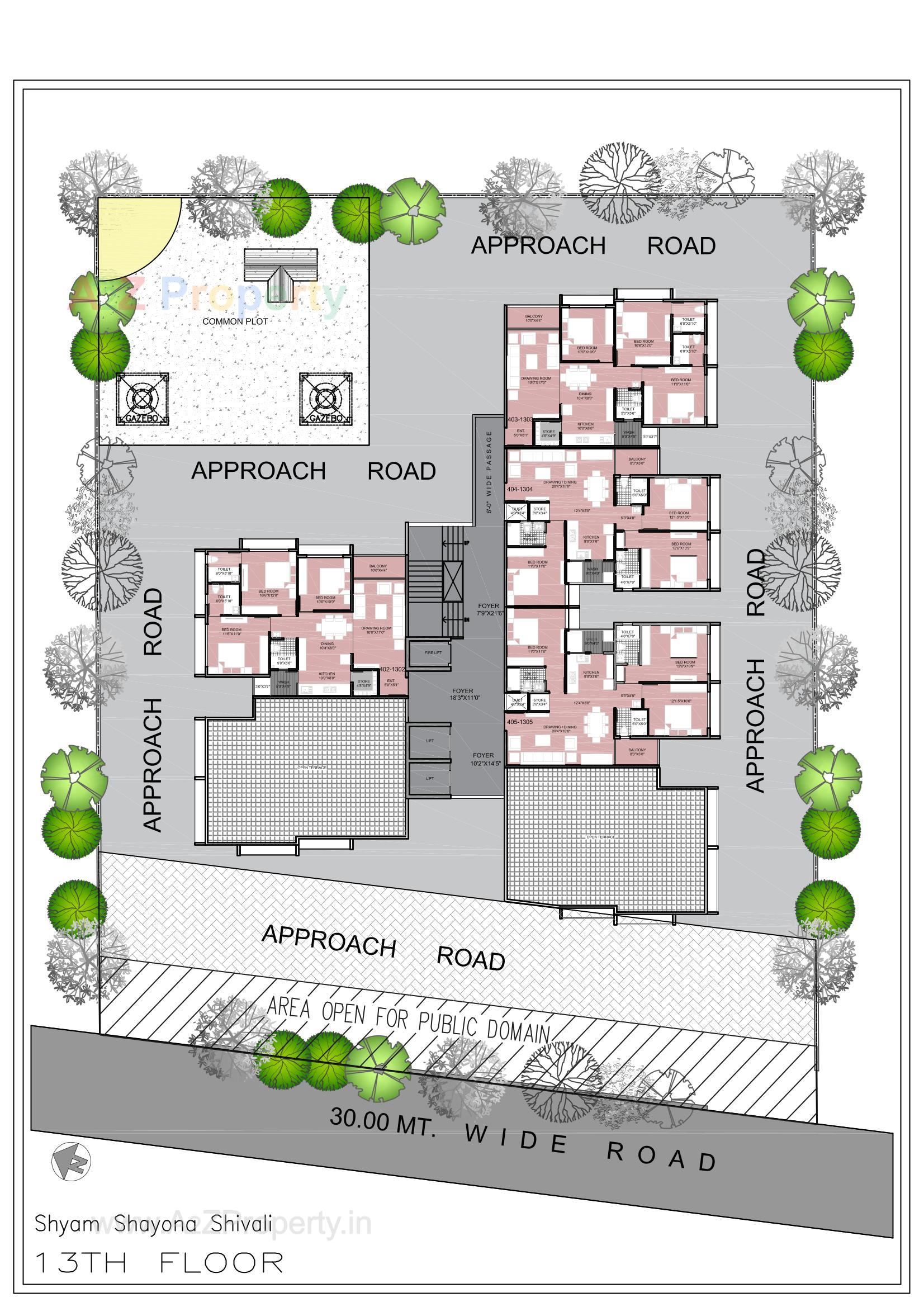 Layout of real estate project Shyam Shayona Shivali located at Ahmedabad, Ahmedabad, Gujarat