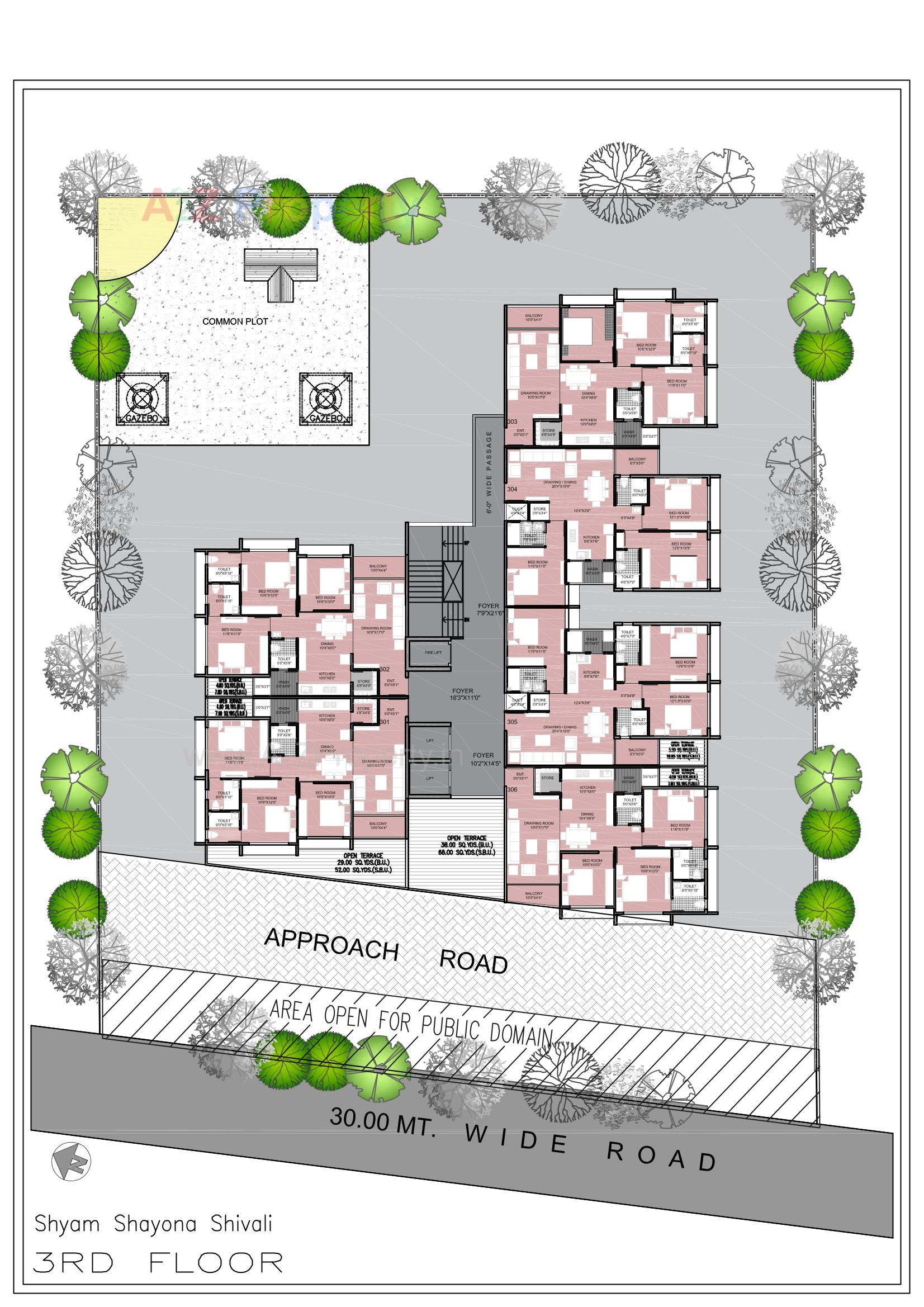 Layout of real estate project Shyam Shayona Shivali located at Ahmedabad, Ahmedabad, Gujarat