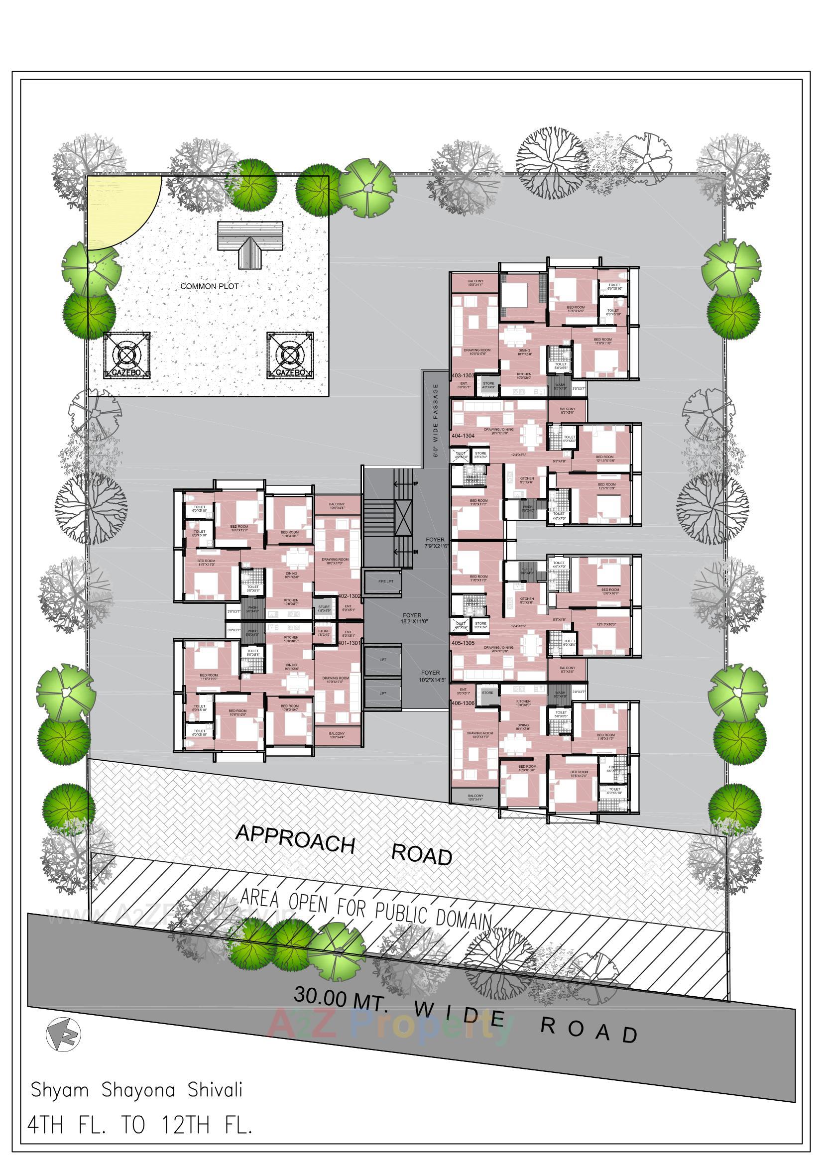 Layout of real estate project Shyam Shayona Shivali located at Ahmedabad, Ahmedabad, Gujarat