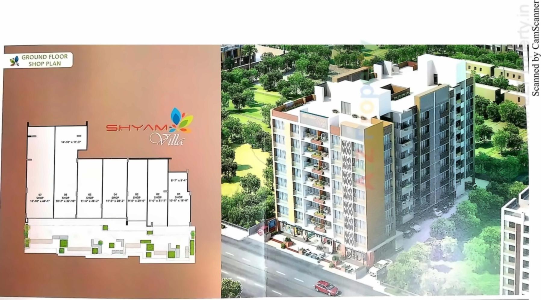 3D Elevation of real estate project Shyam Villa located at Rajpur-hirpur, Ahmedabad, Gujarat