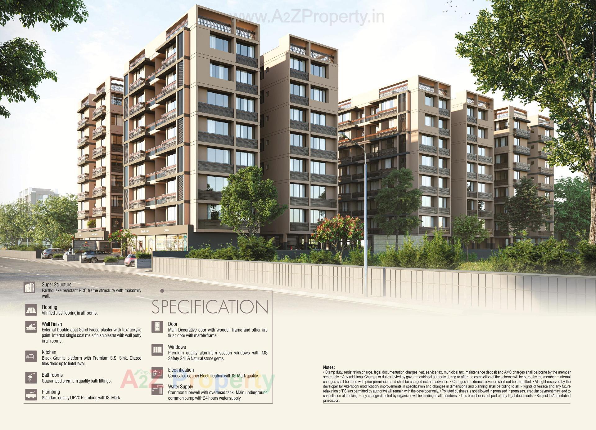 3D Elevation of real estate project Siddhi Greens located at Lambha, Ahmedabad, Gujarat
