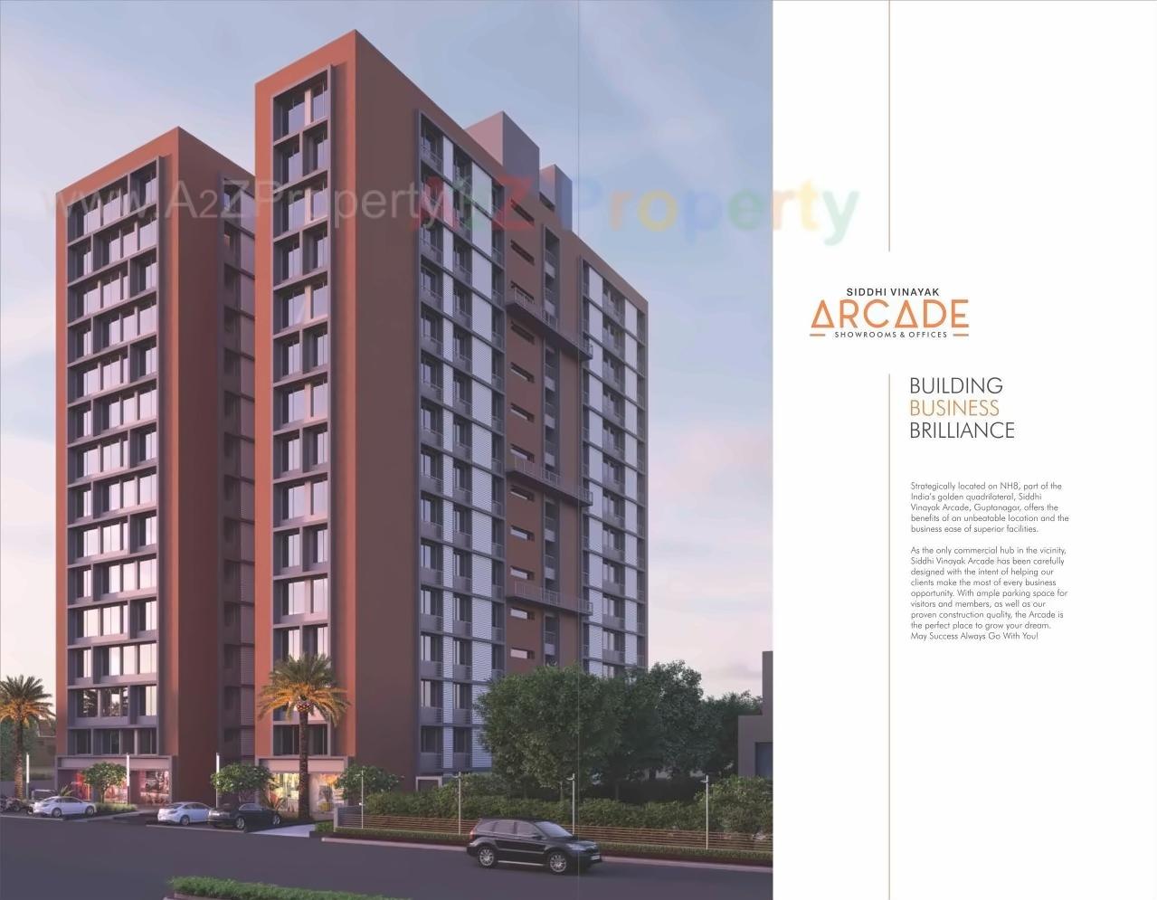 3D Elevation of real estate project Siddhi Vinayak Arcade located at Makarba, Ahmedabad, Gujarat