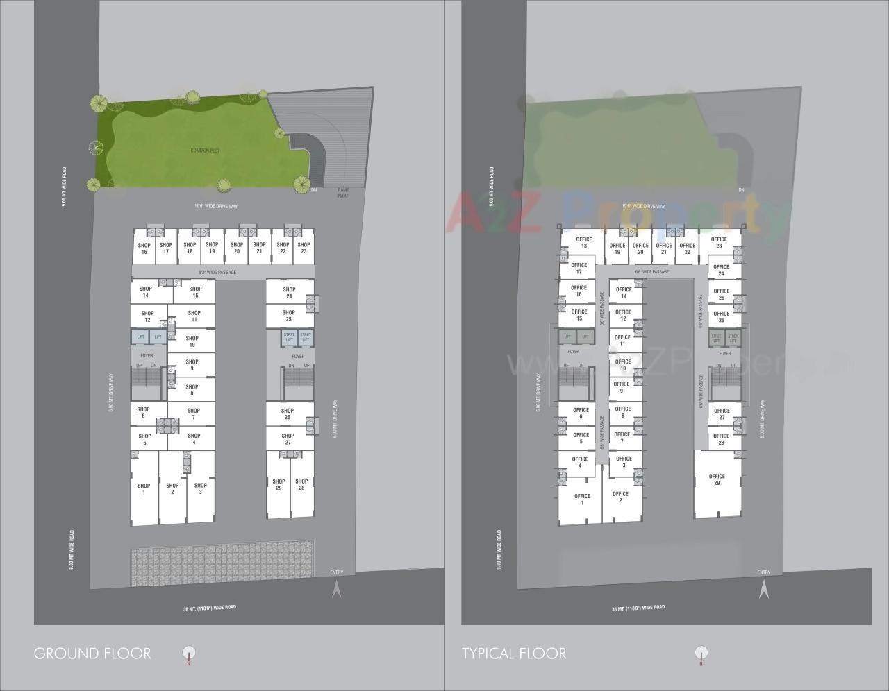 Layout of real estate project Siddhi Vinayak Arcade located at Makarba, Ahmedabad, Gujarat