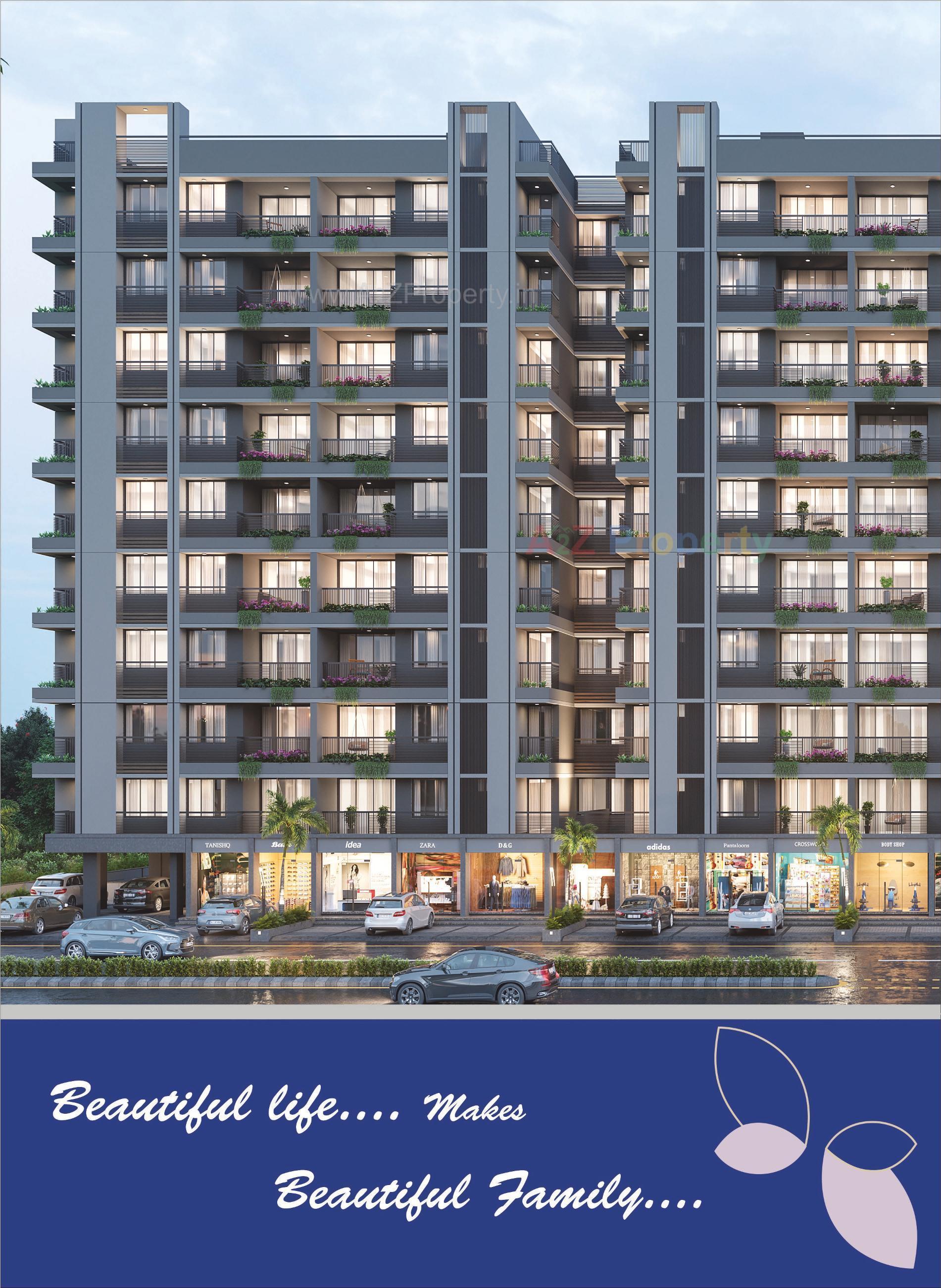 3D Elevation of real estate project Silk Valley located at Hathijan, Ahmedabad, Gujarat