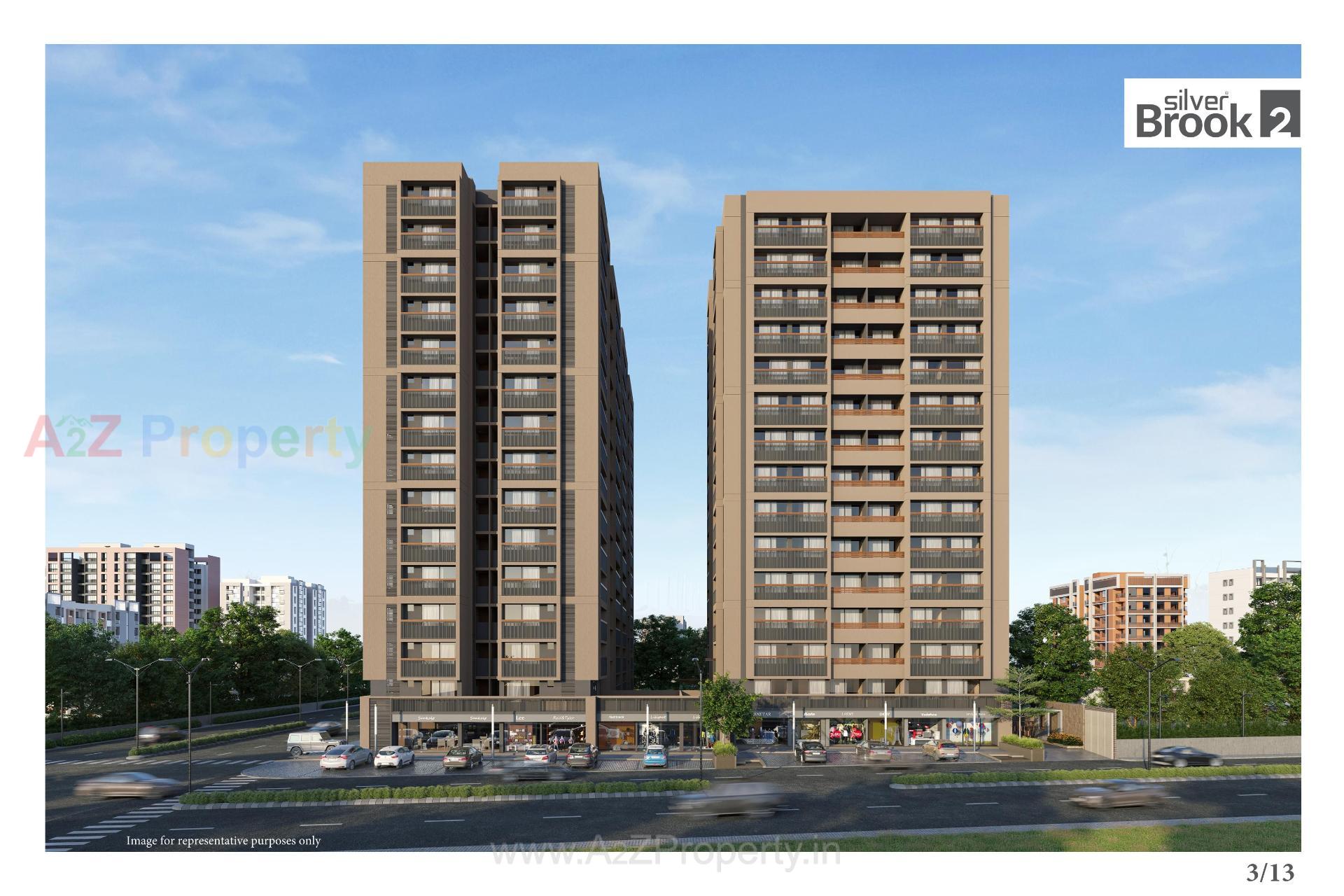 3D Elevation of real estate project Silver Brook located at Shilaj, Ahmedabad, Gujarat
