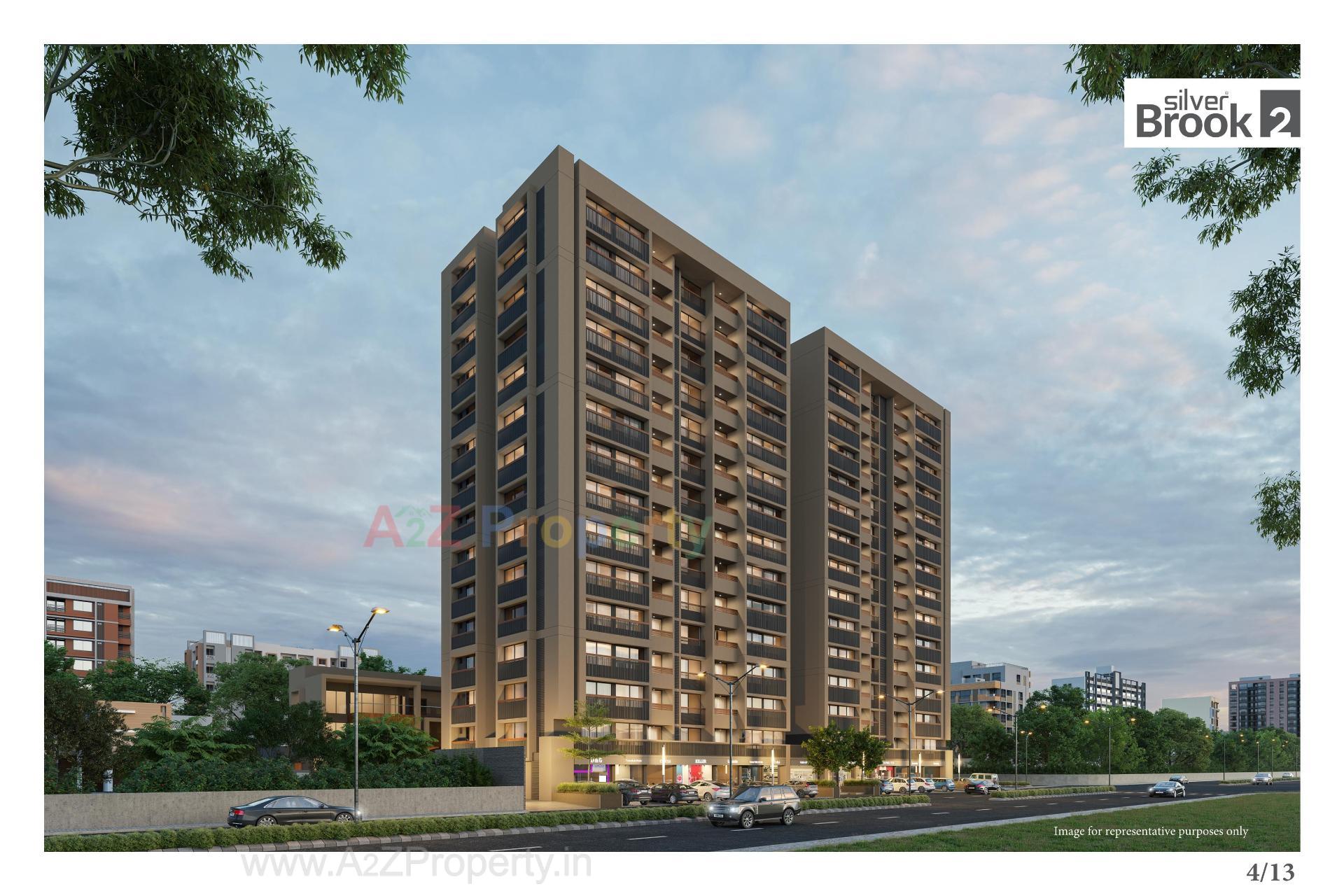 3D Elevation of real estate project Silver Brook located at Shilaj, Ahmedabad, Gujarat