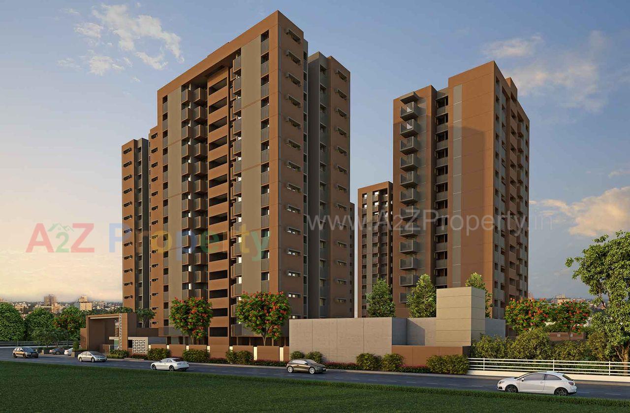 Morning View of real estate project Silver Brook located at Sola, Ahmedabad, Gujarat